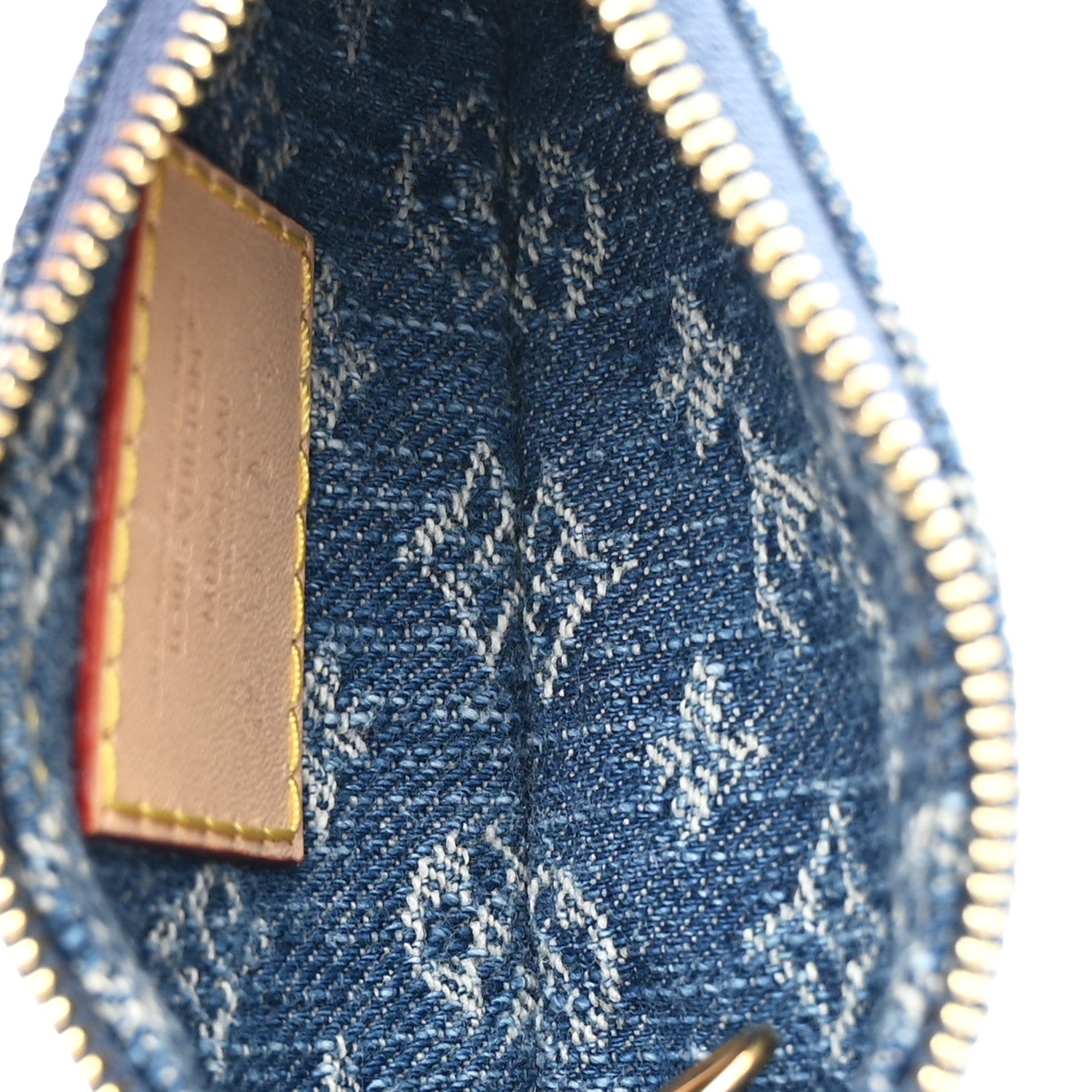 LV X TM Monogram Denim Cerises Key Pouch Blue