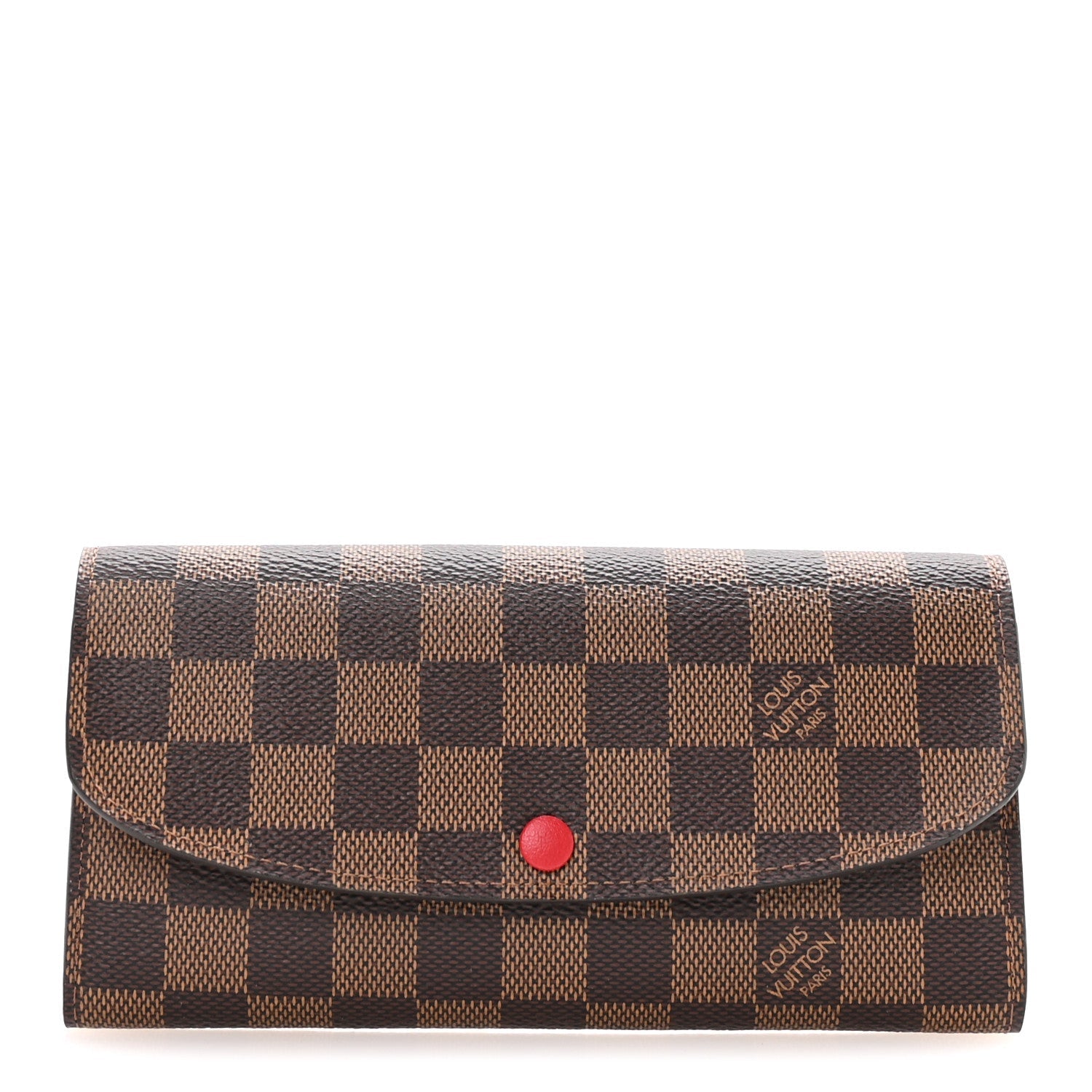 Damier Ebene Emilie Wallet Red