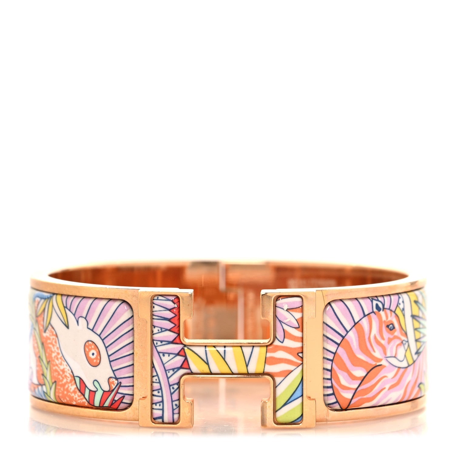 Enamel Printed Wide Clic Clac H Bracelet GM Pastel Acidule