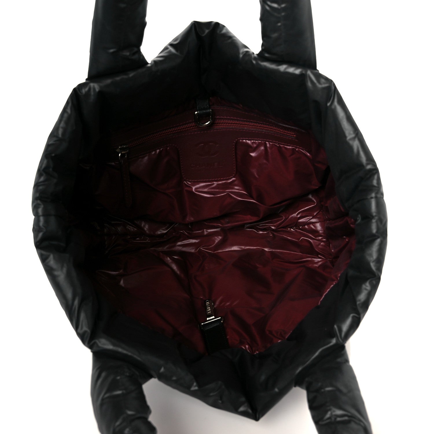 Nylon Quilted Small Coco Cocoon Tote Black