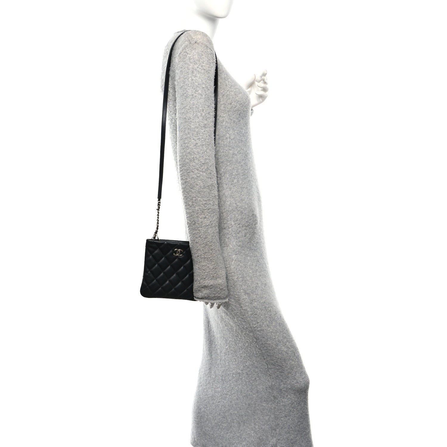 Lambskin Quilted Crossbody Bag Black