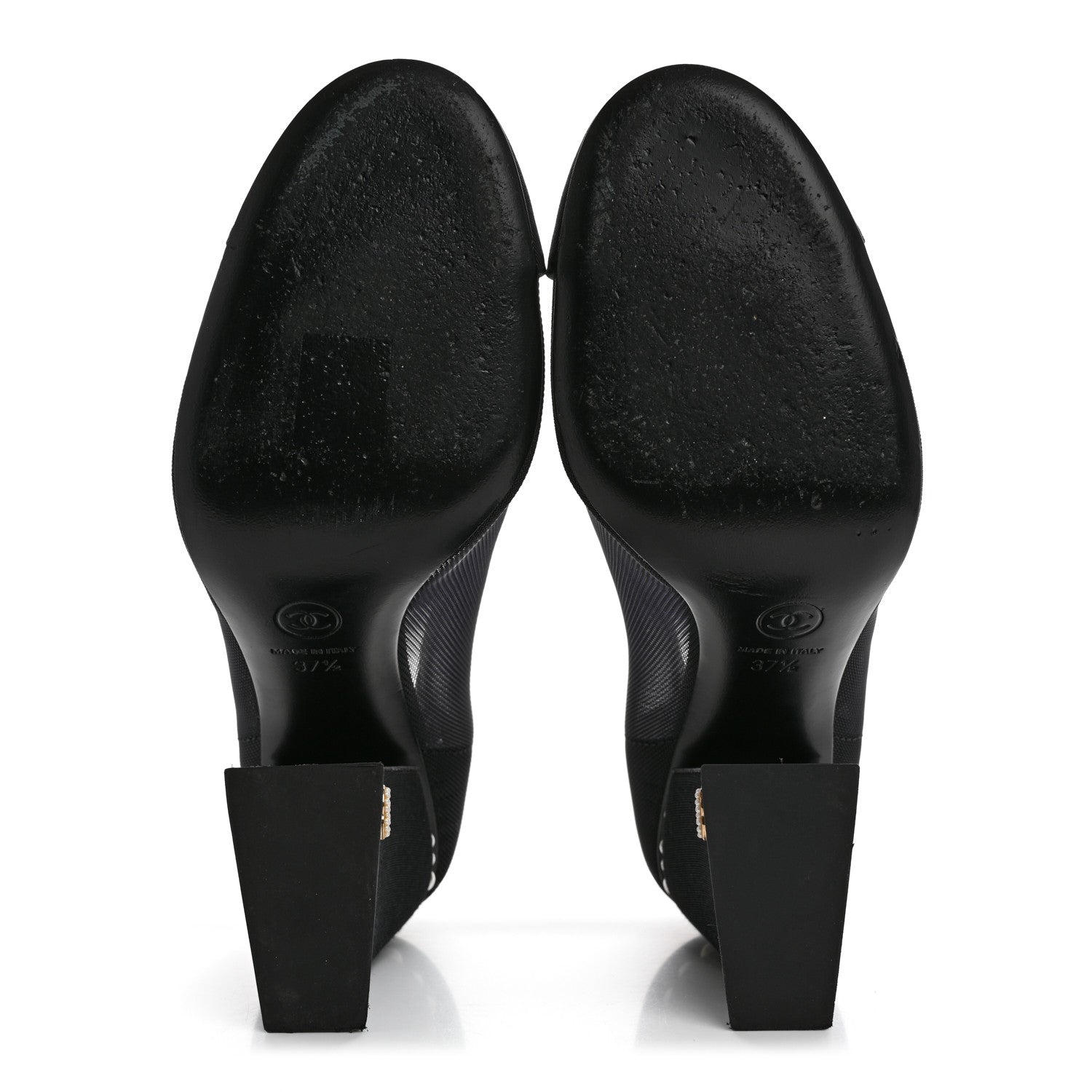Mesh Suede Grosgrain Pearls Cap Toe Mary Jane Pumps  37.5 Black