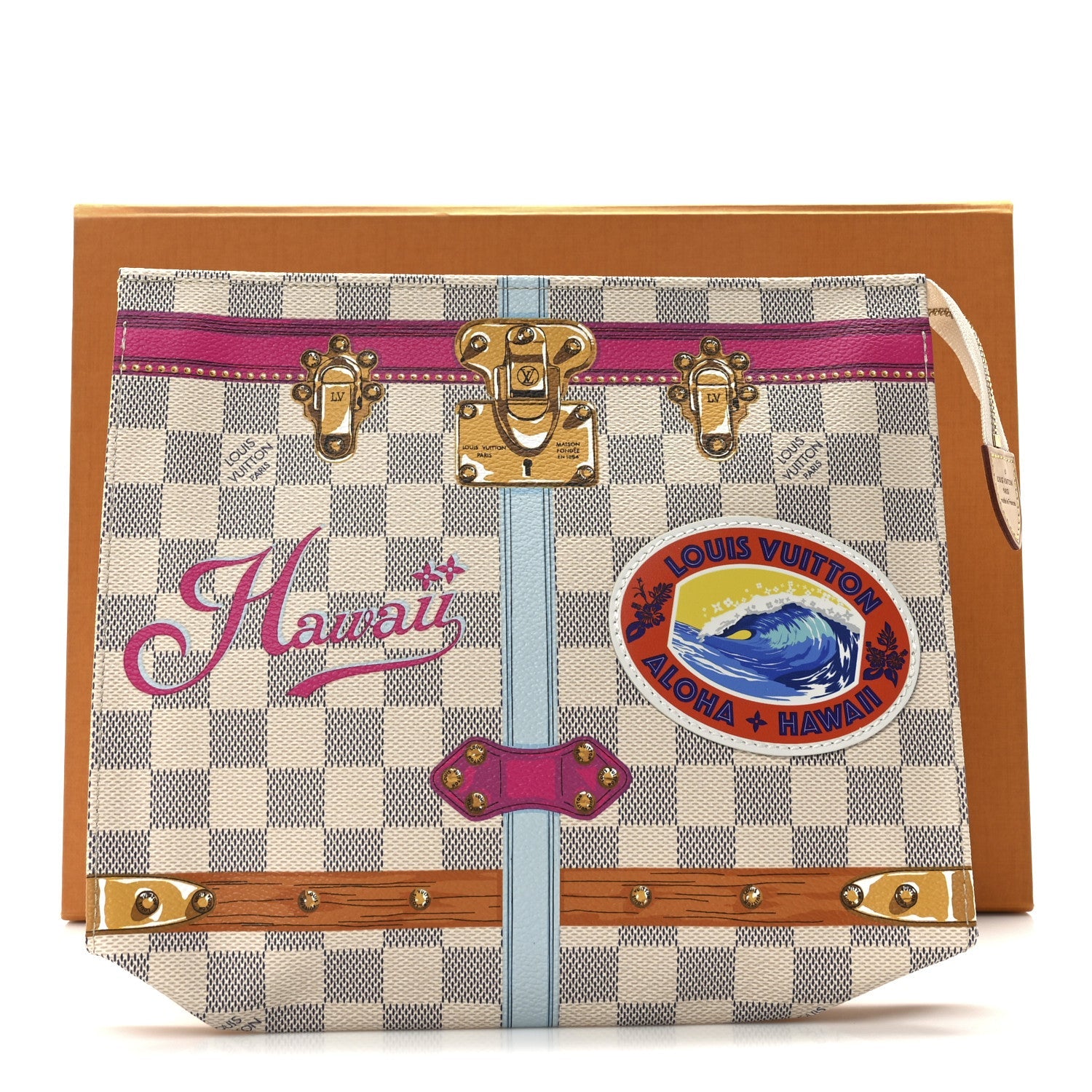 Damier Azur Summer Trunks Hawaii Toiletry Pouch 26