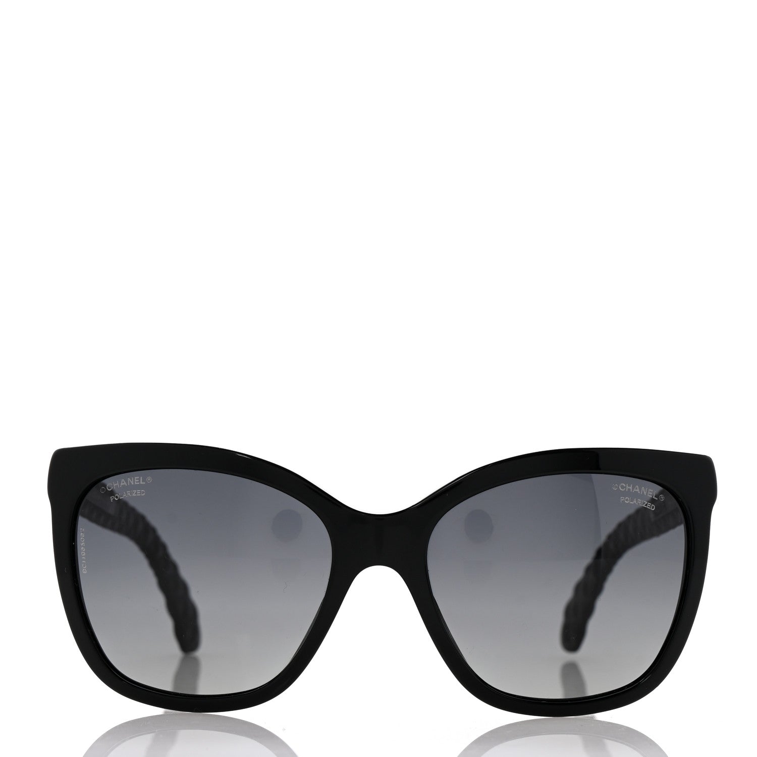 Acetate Quilted Polarized Butterfly CC Sunglasses 5288-Q Black