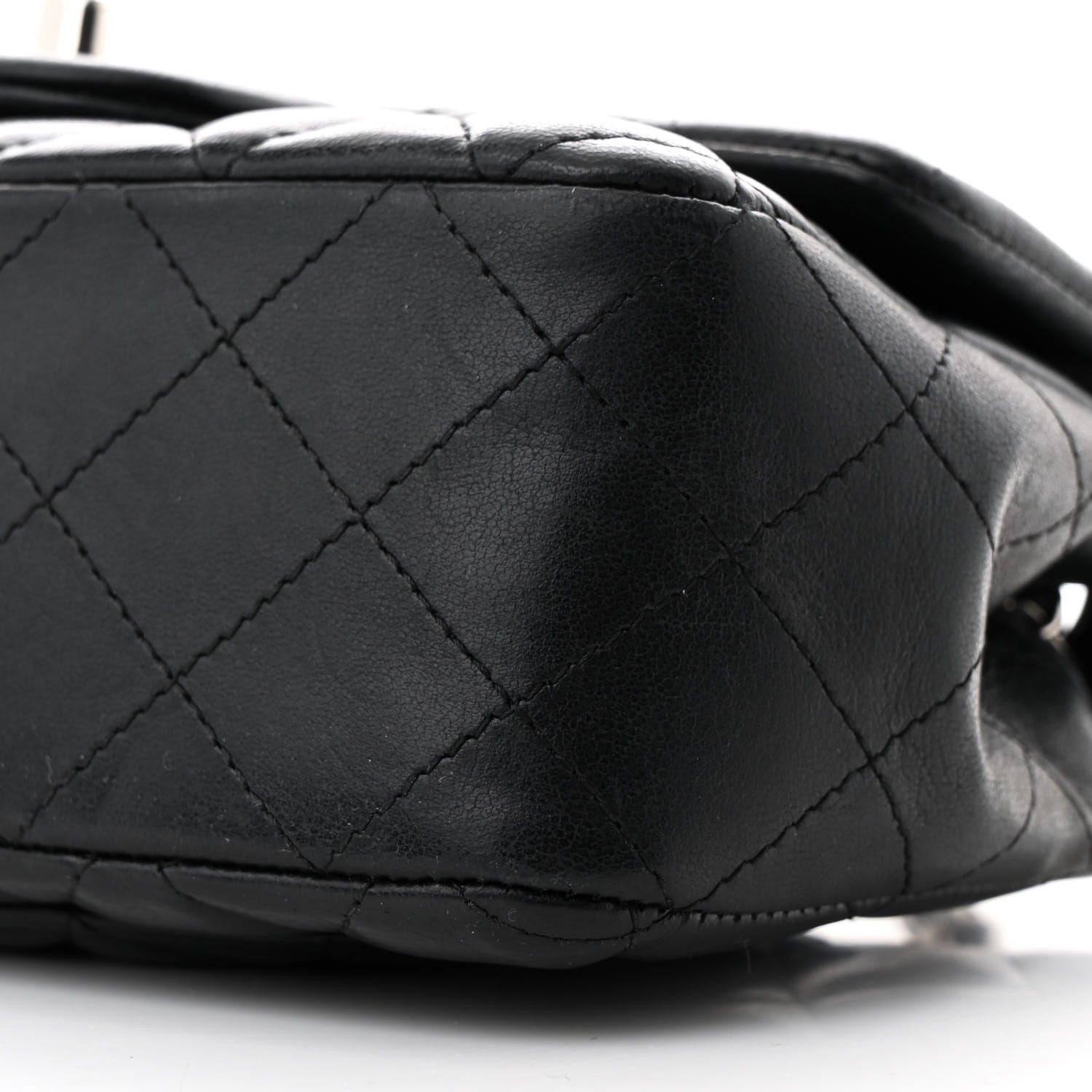 Lambskin Quilted Mini Rectangular Flap Black