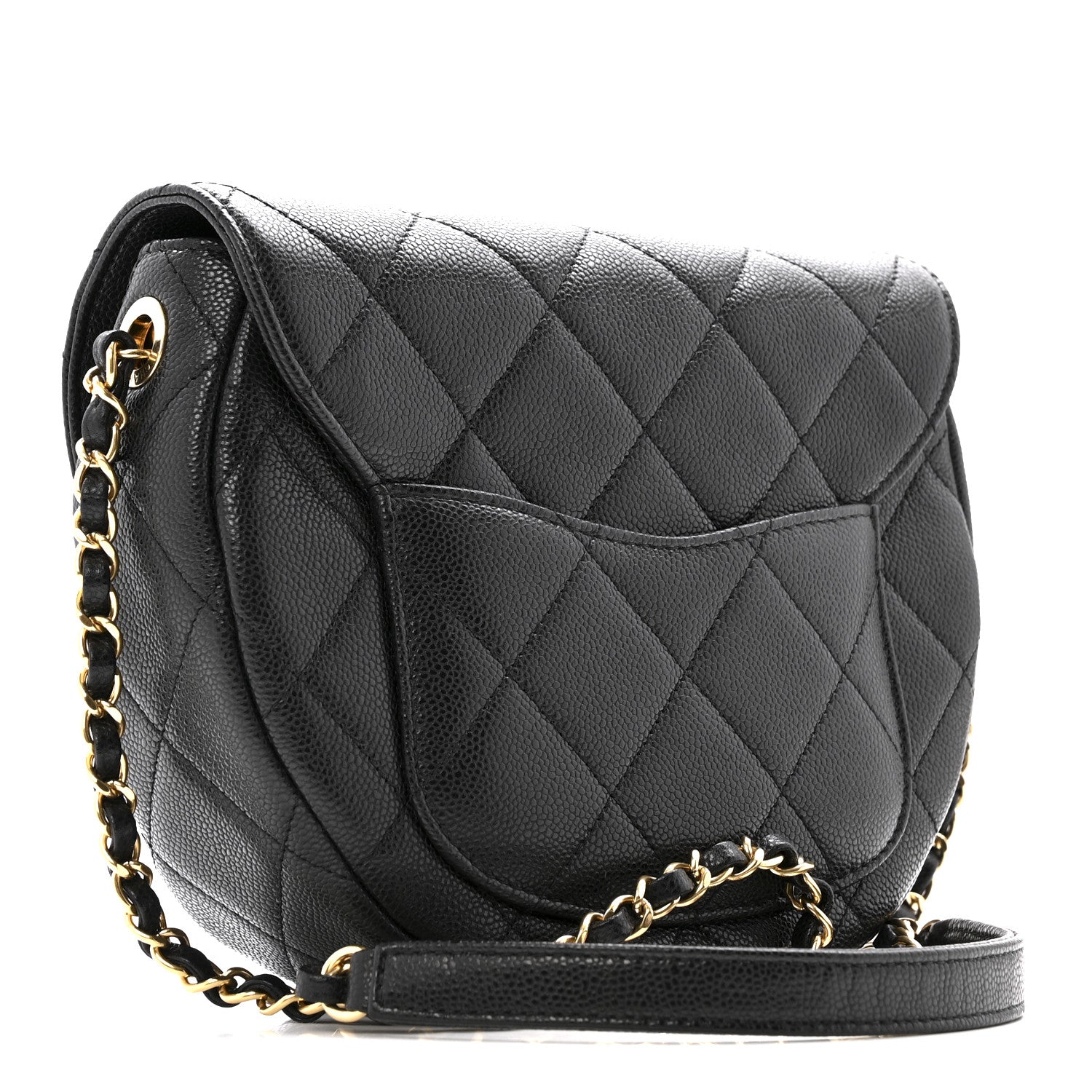 Caviar Quilted Small Messenger Flap Black
