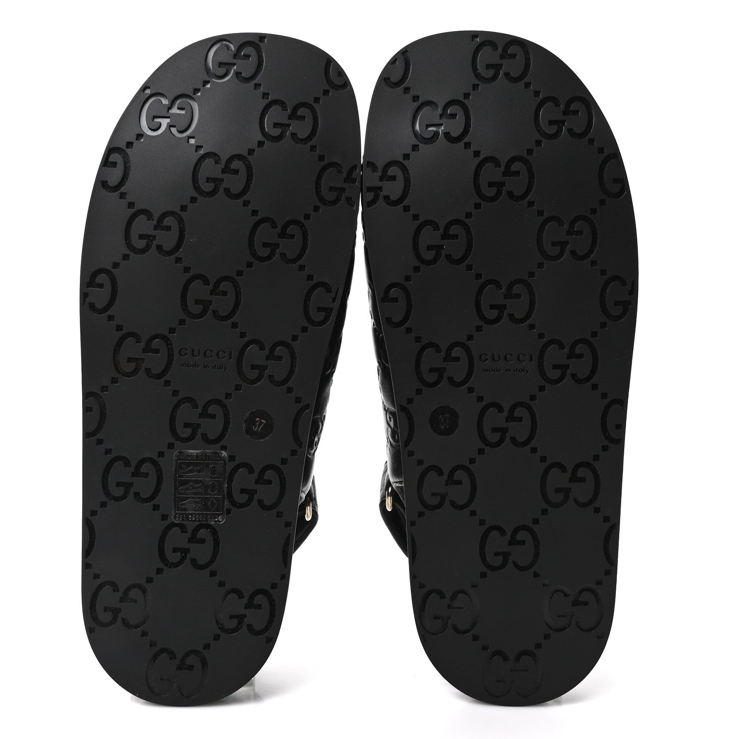 Guccissima GG Embossed Womens Sandals 37 Black