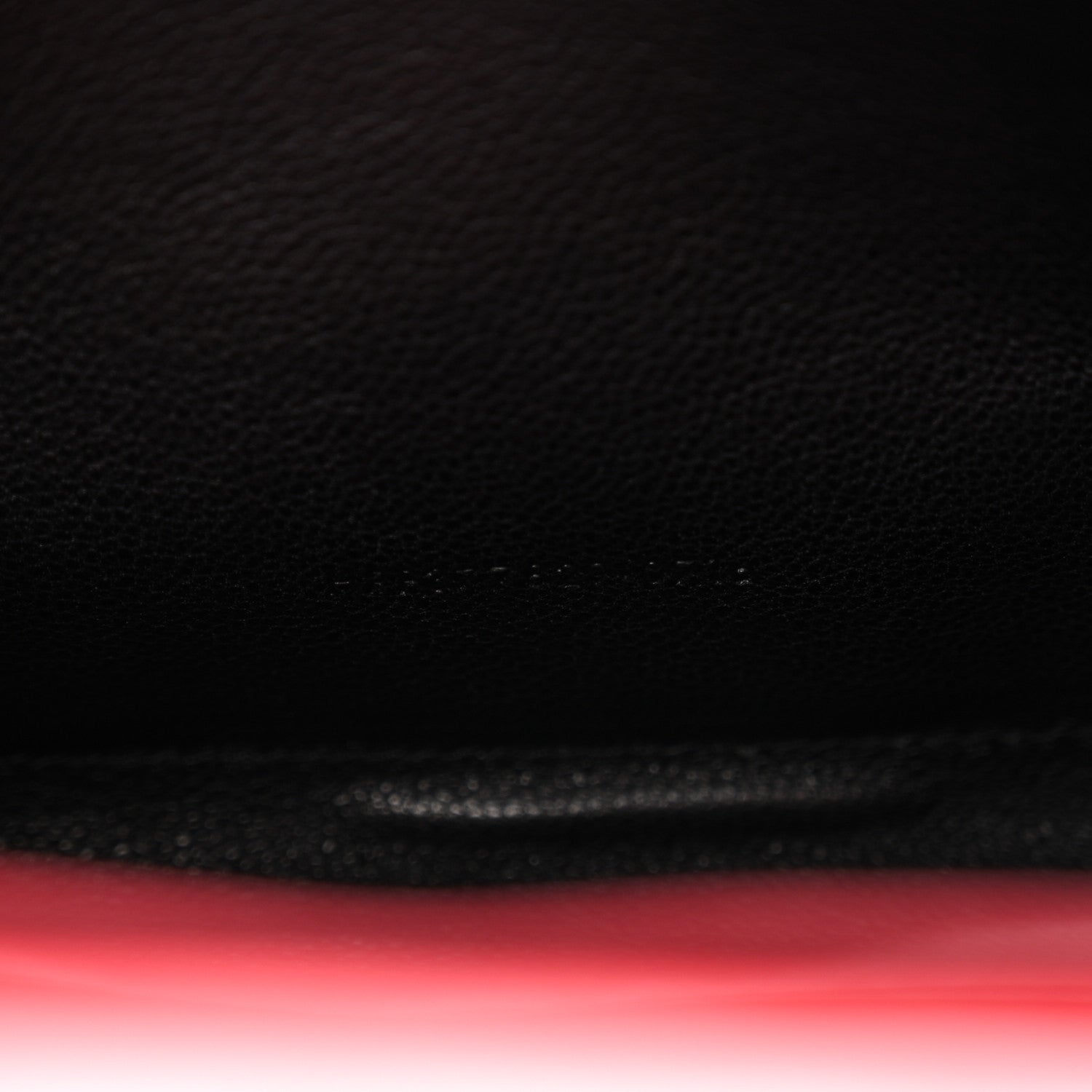 Calfskin Crocodile Embossed Monogram Chain Wallet New Lipstick Red