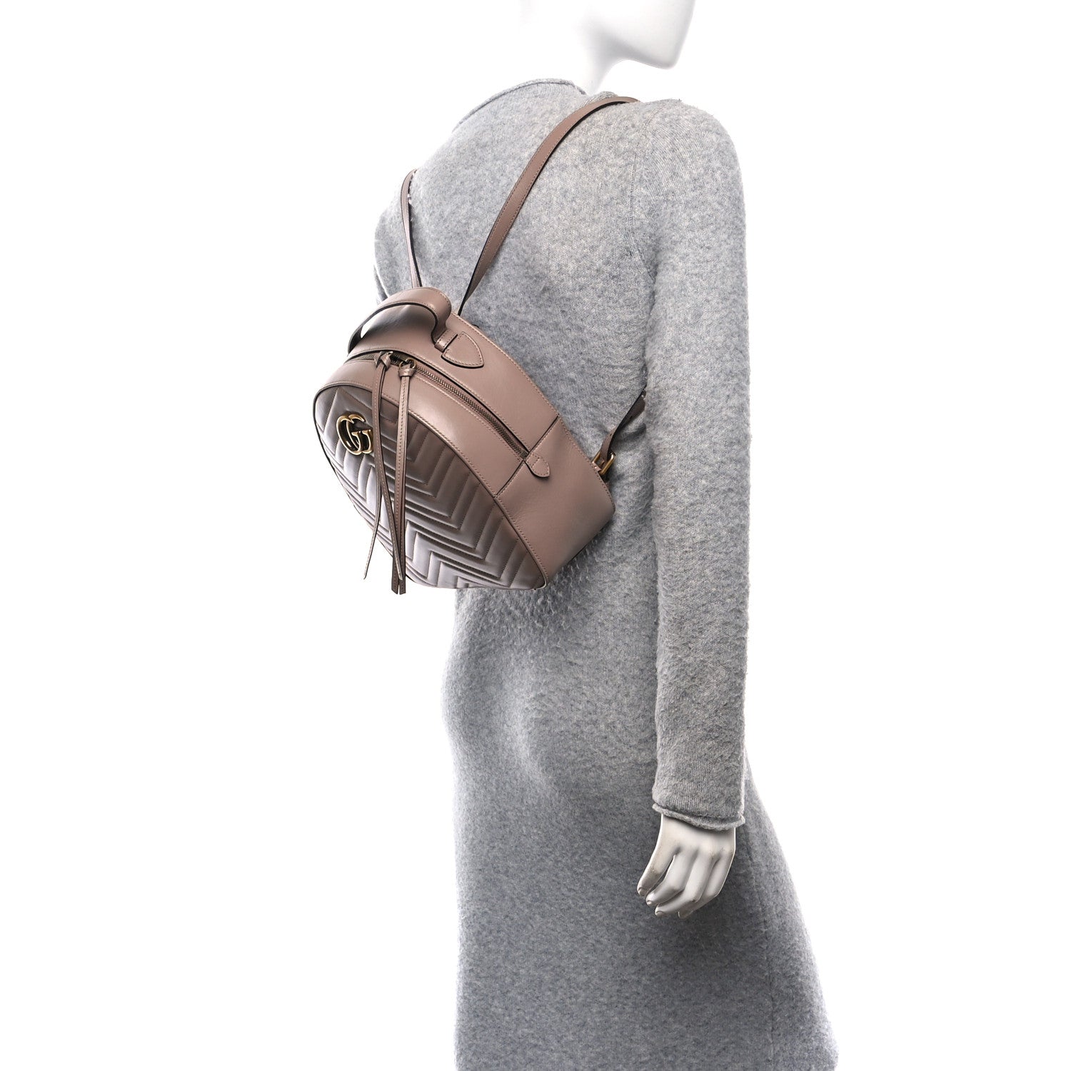 Calfskin Matelasse GG Marmont Backpack Porcelain Rose