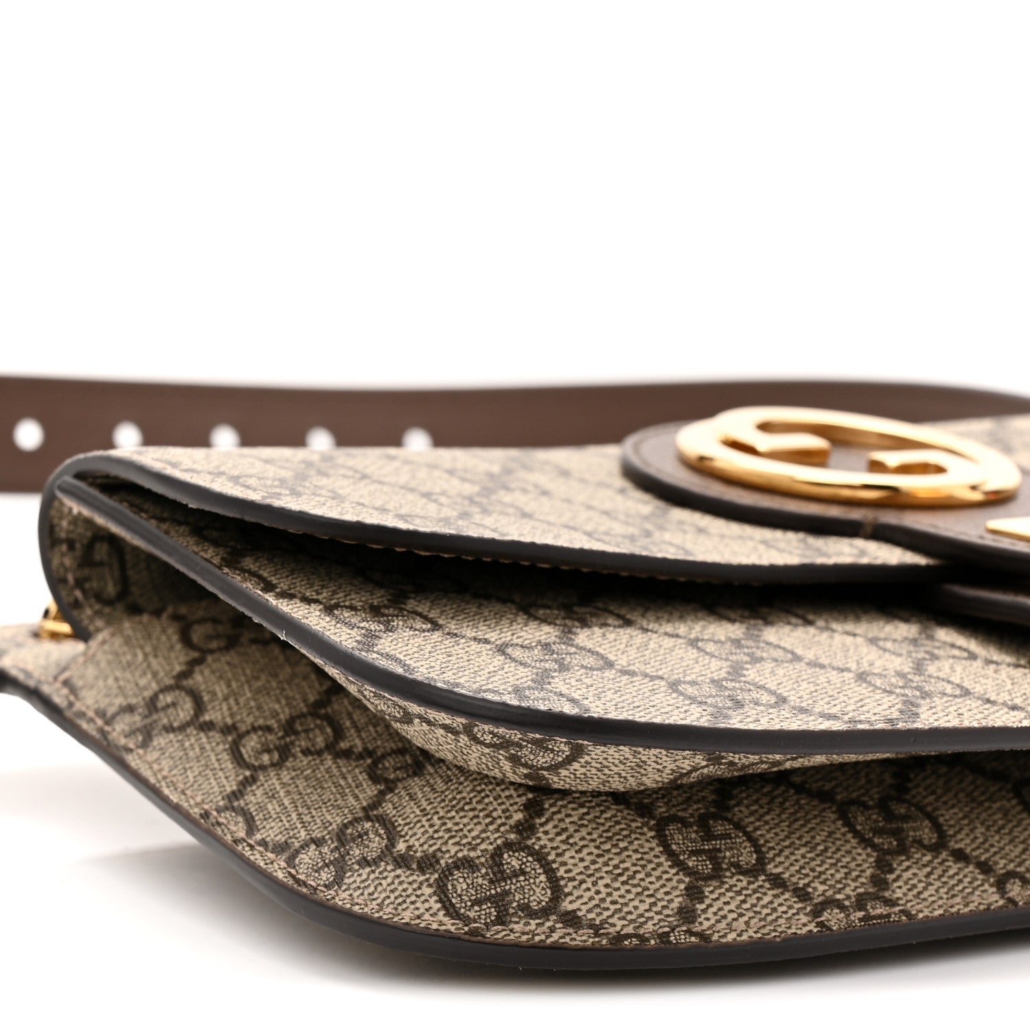 GG Supreme Monogram Textured Dollar Calfskin Blondie Belt Bag Beige Ebony New Acero
