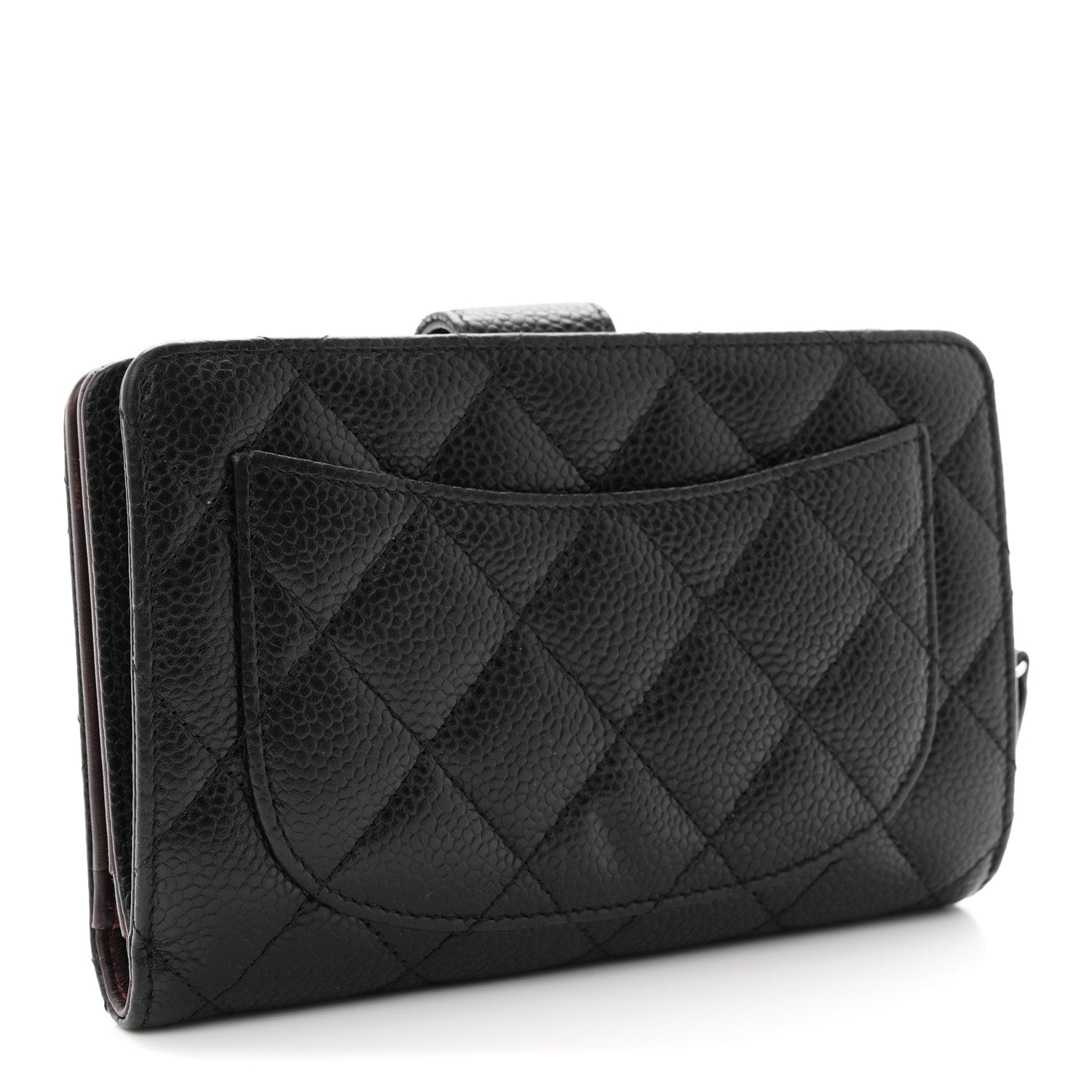 Caviar Quilted CC French Wallet Black