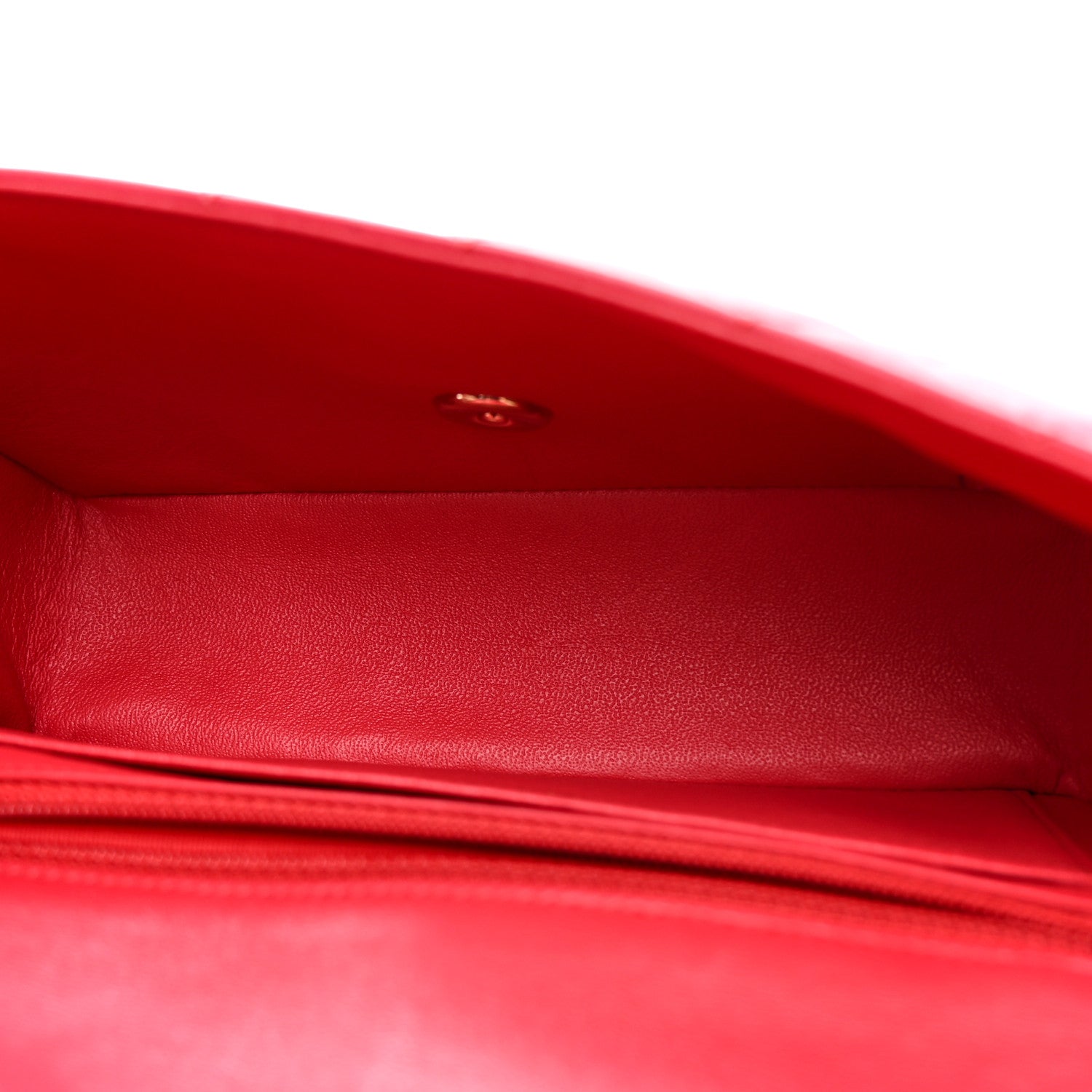 Lambskin Quilted Mini Rectangular Flap Red