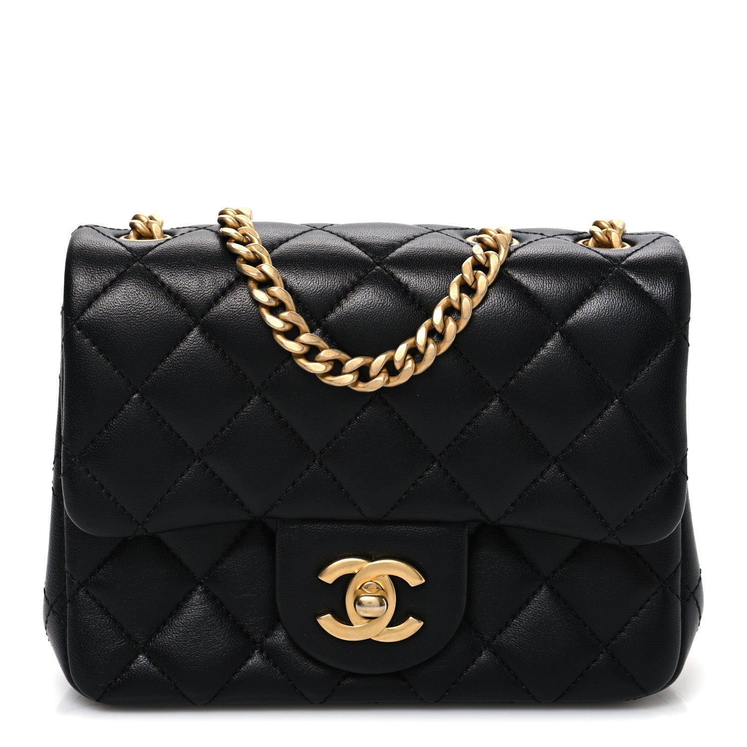 Lambskin Quilted Mini Sweet Camellia Flap Black