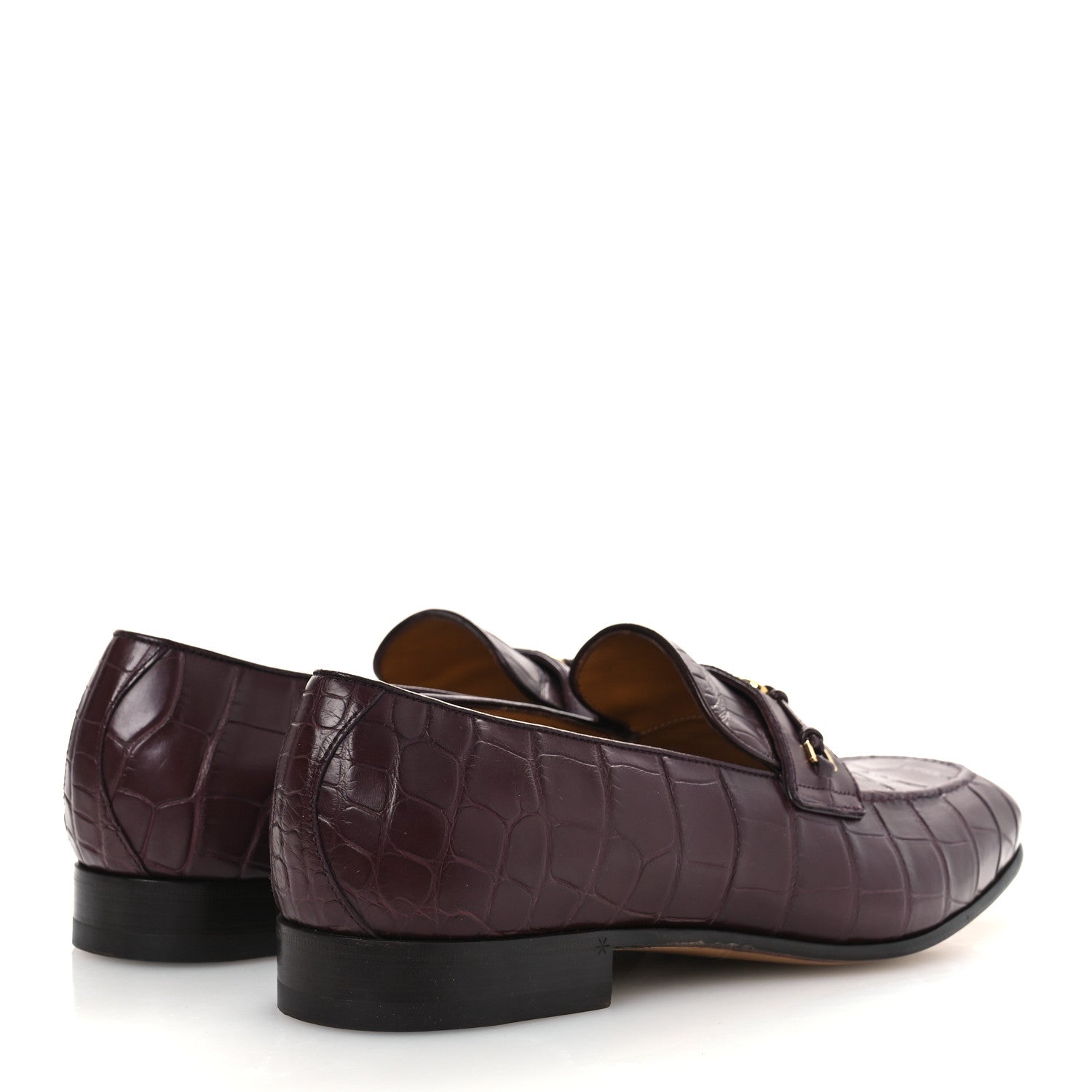 Alligator Interlocking G Mens Loafers 8 Bordeaux