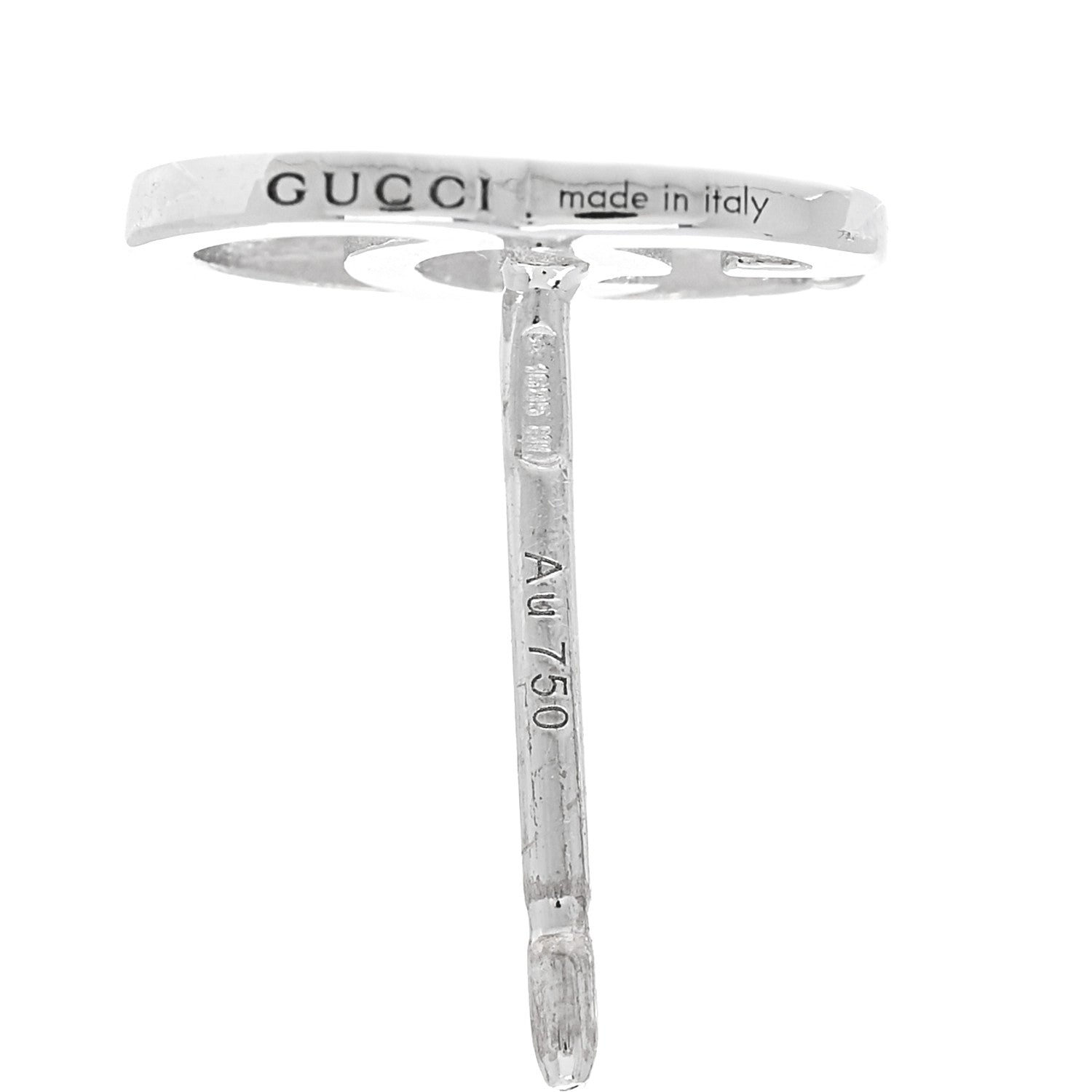 18K White Gold Running G Stud Earrings