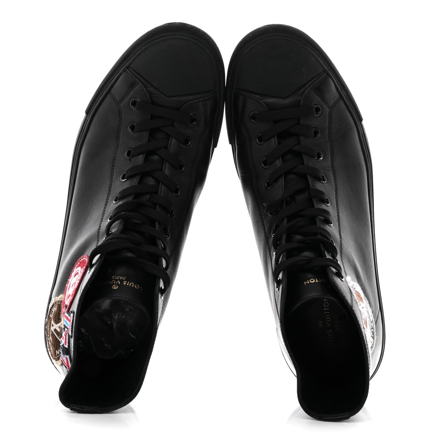 Calfskin LV League Tattoo Sneaker Boots 8.5 Black