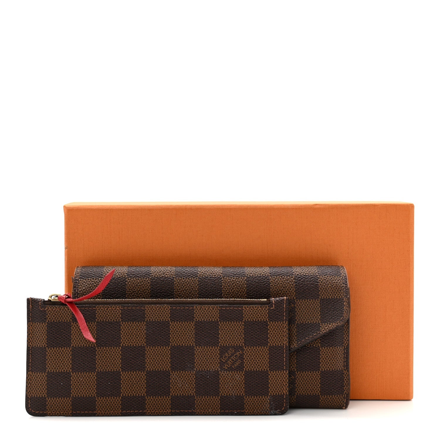Damier Ebene Josephine Wallet Red