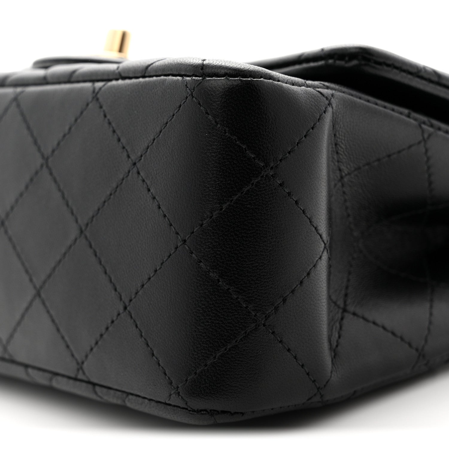 Lambskin Quilted Mini Square Flap Black
