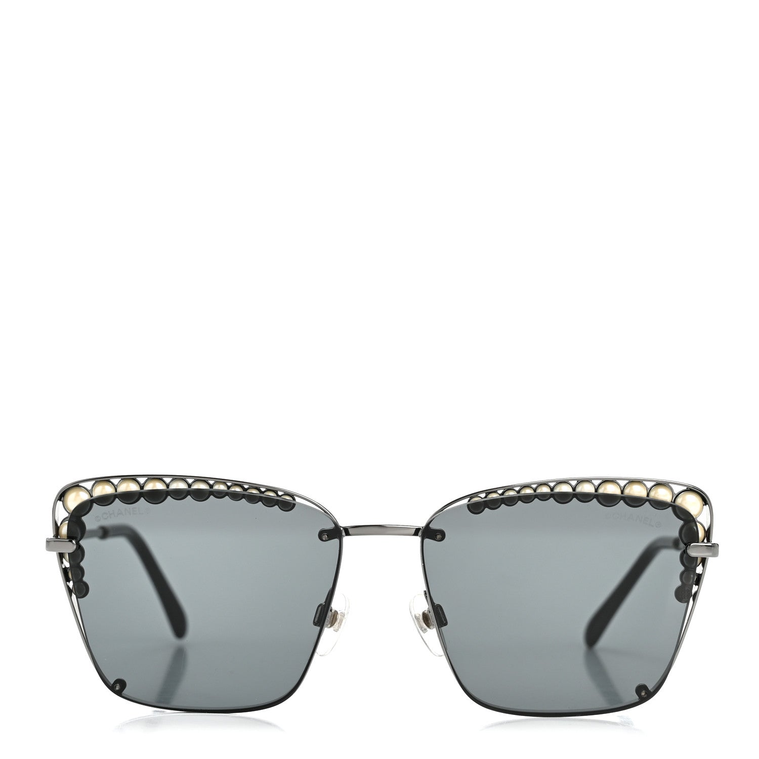 Square Frame Pearl Sunglasses 4235-H Dark Grey