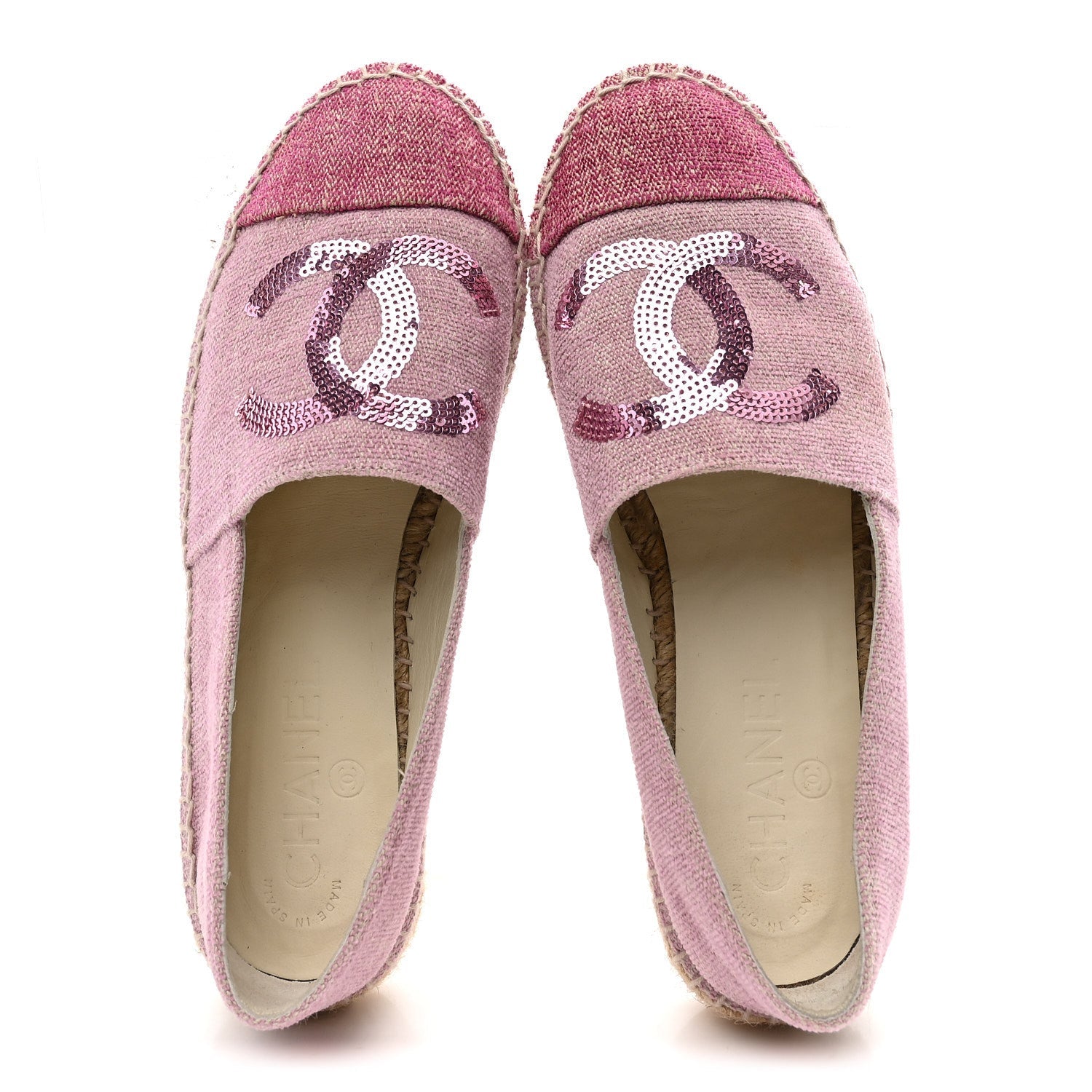 Toile Sequin CC Espadrilles 36 Pink Dark Pink