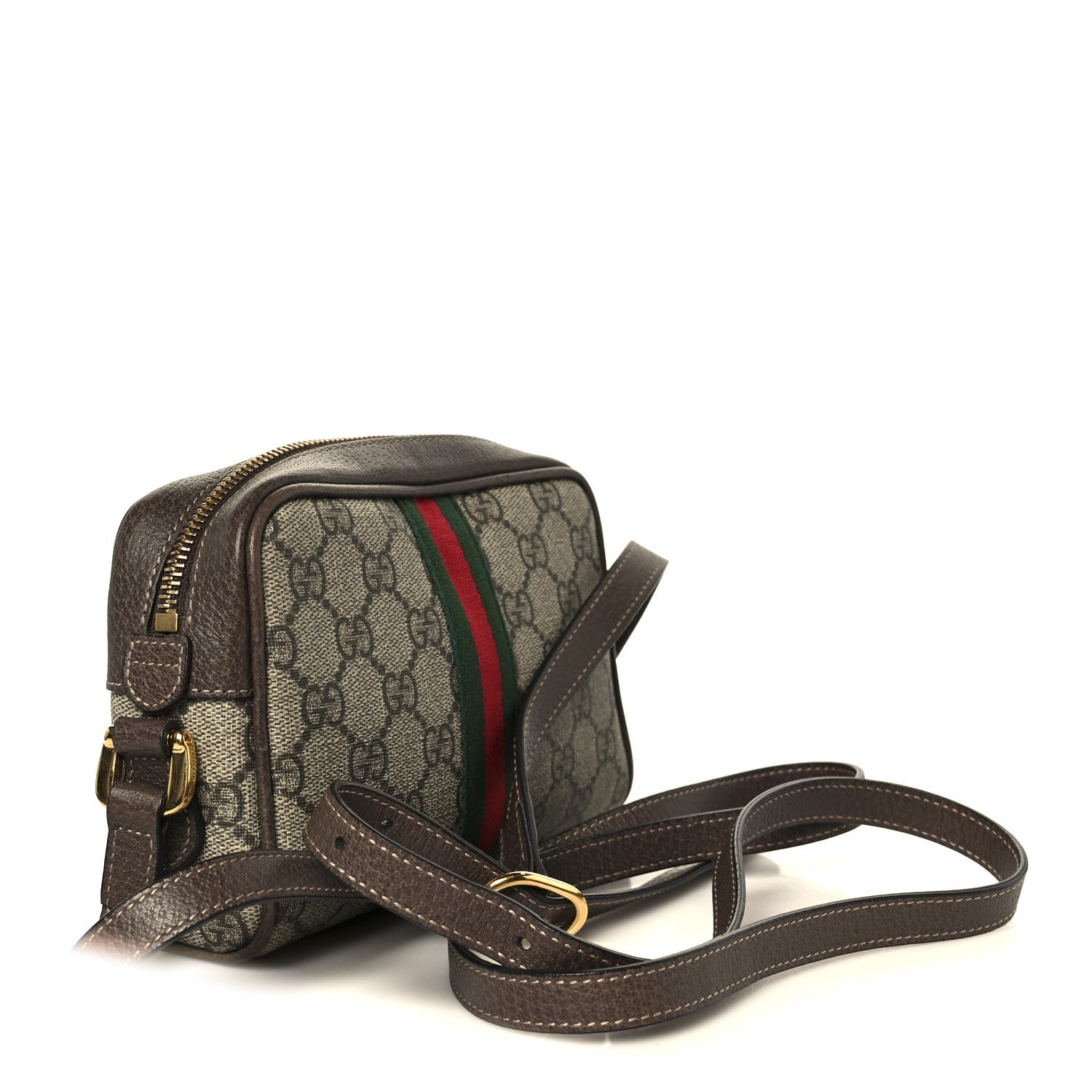 GG Supreme Monogram Web Mini Ophidia Shoulder Bag Brown
