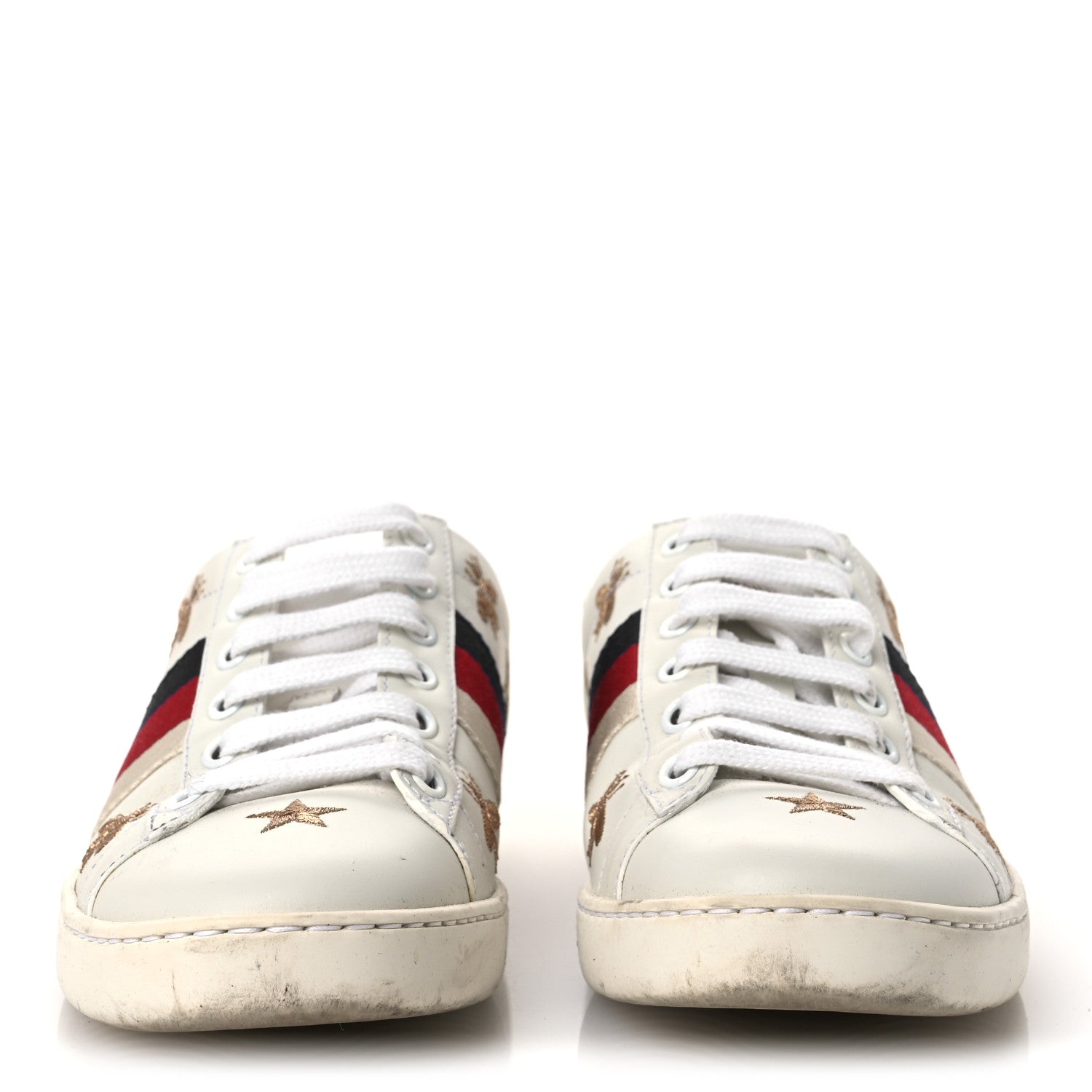 Calfskin Bee Star Embroidered Sylvie Web Ace Sneakers 35.5 White