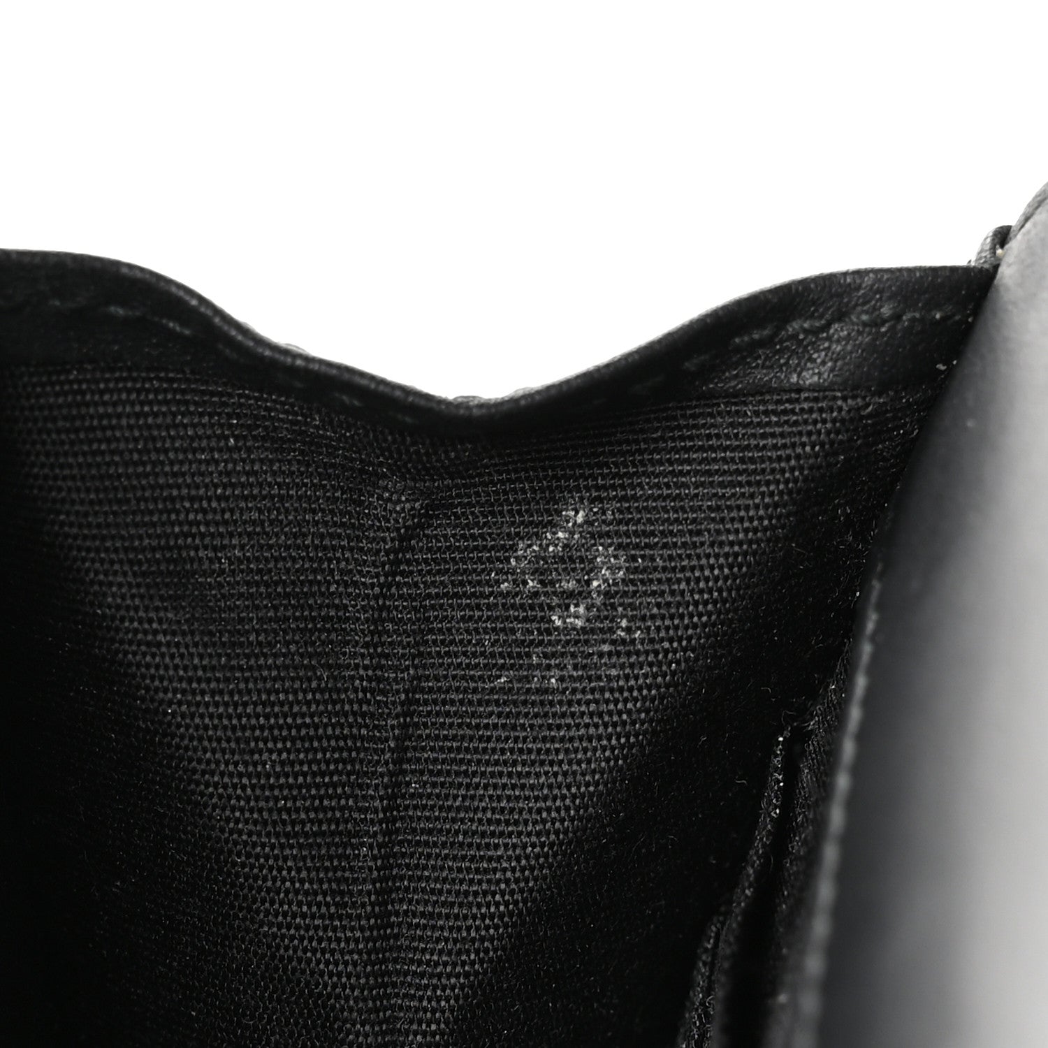 Crackled Patent Calfskin Quilted Pearl Wallet On Chain WOC Black