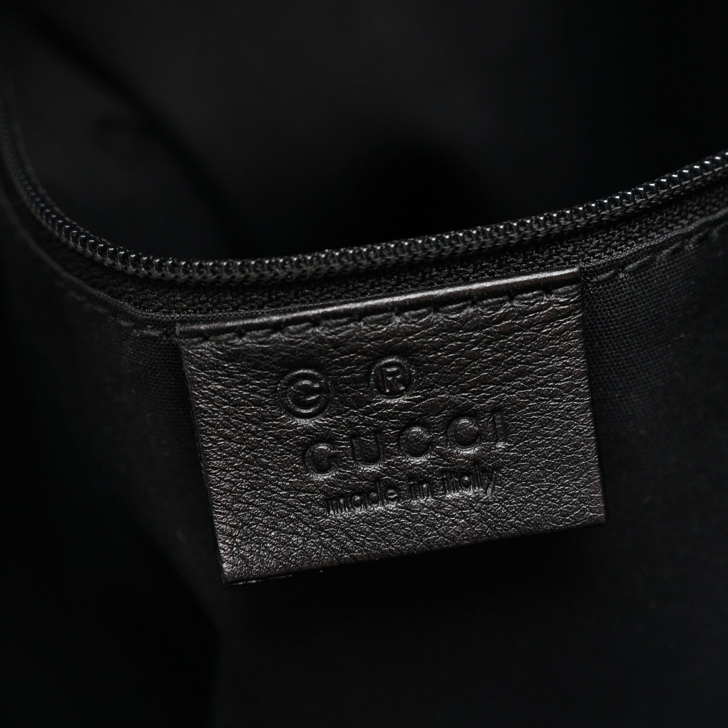 Horsebit Embossed Full Moon Tote Black