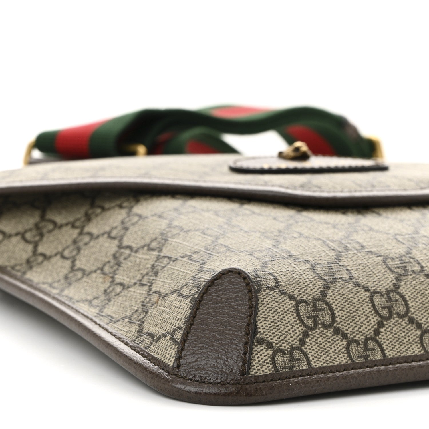 GG Supreme Monogram Web Medium Neo Vintage Flap Messenger Bag Beige New Acero