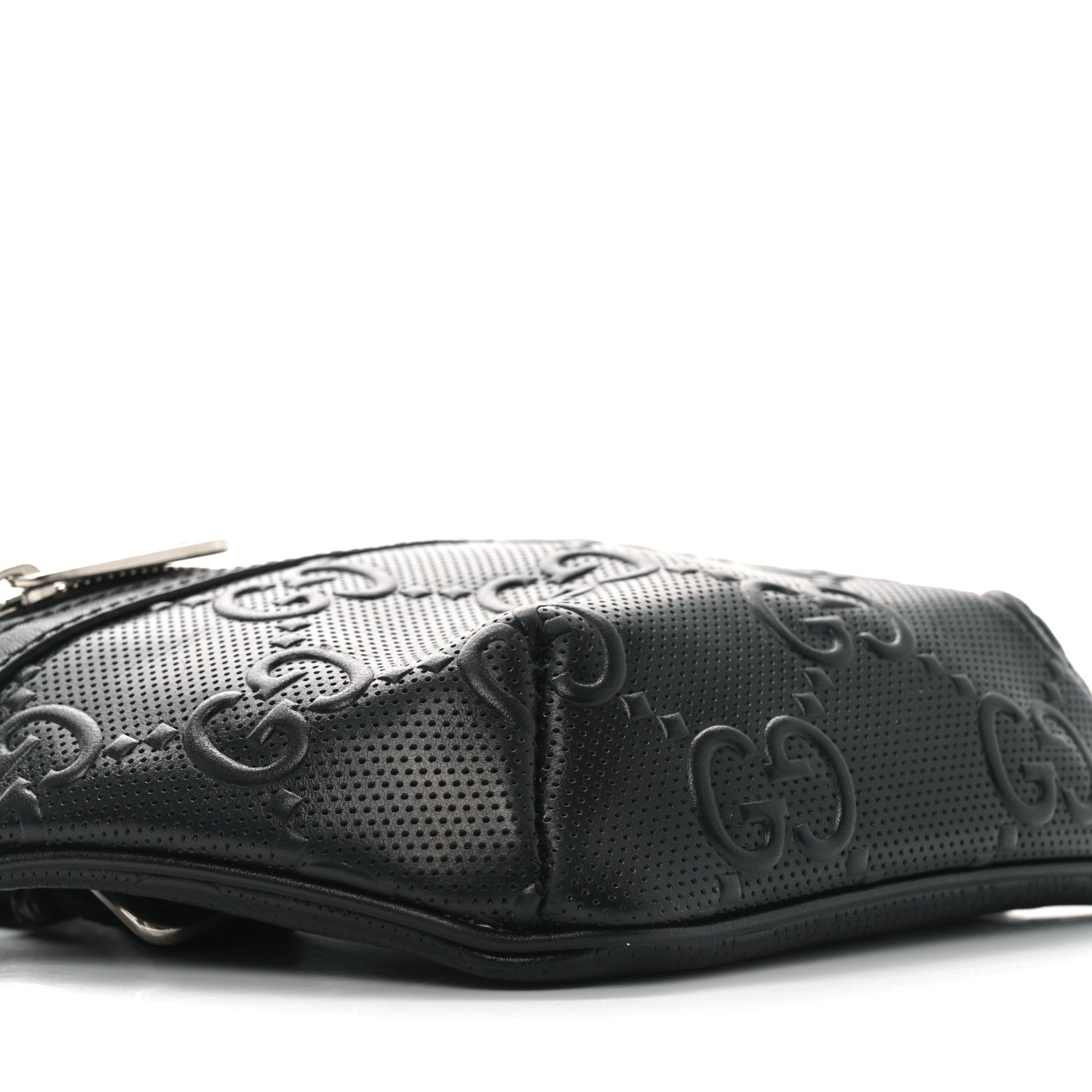 Calfskin GG Tennis Embossed Belt Bag Black