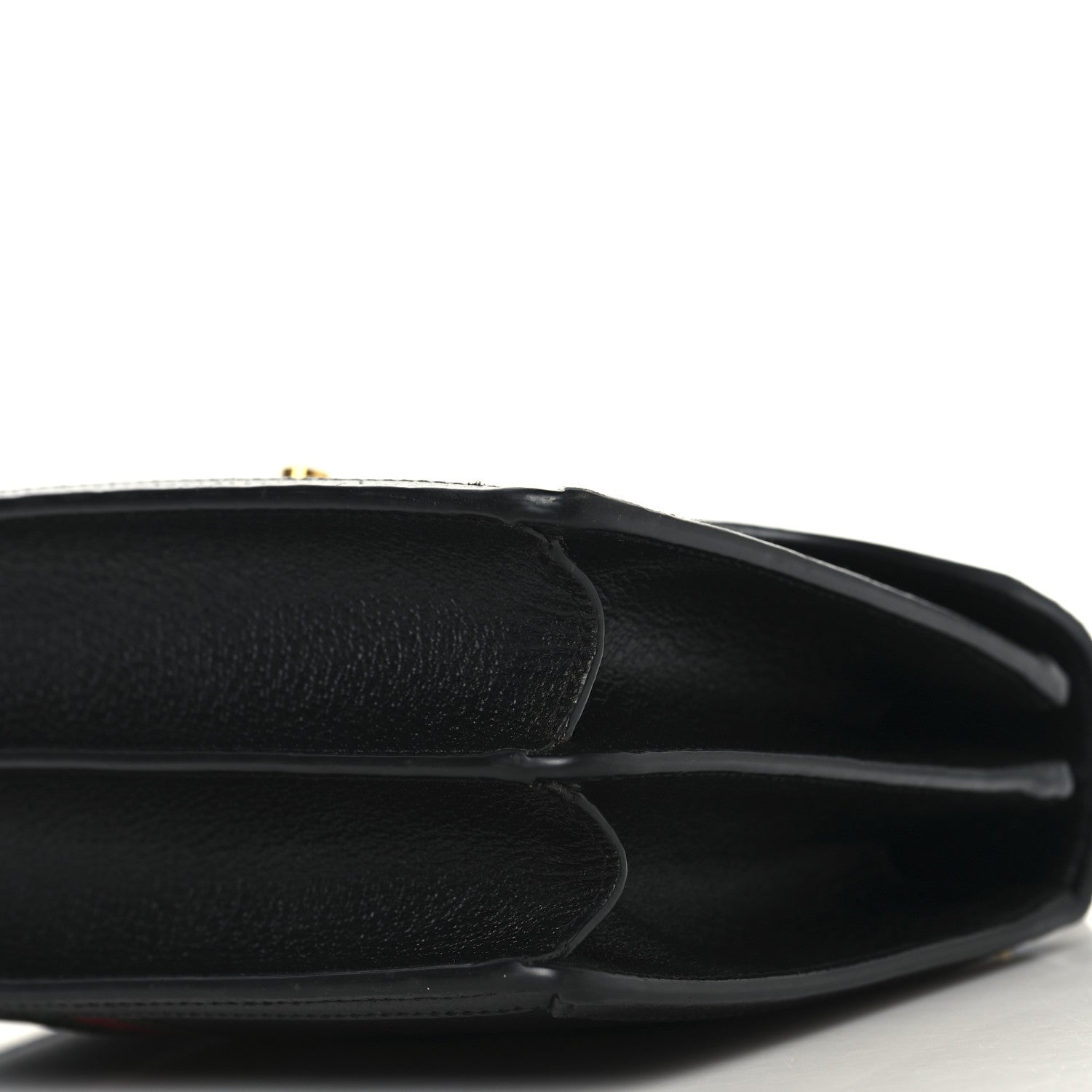 Textured Dollar Calfskin Web Small Ophidia Padlock Top Handle Bag Black