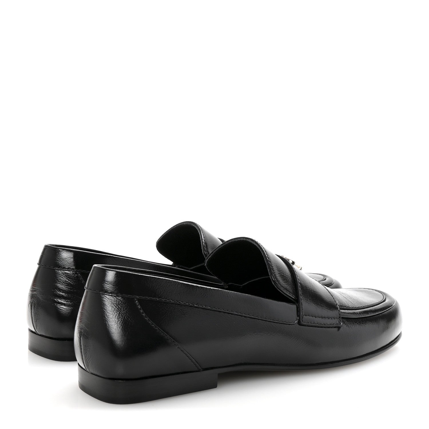 Calfskin CC Moccasin Loafers 38.5 Black