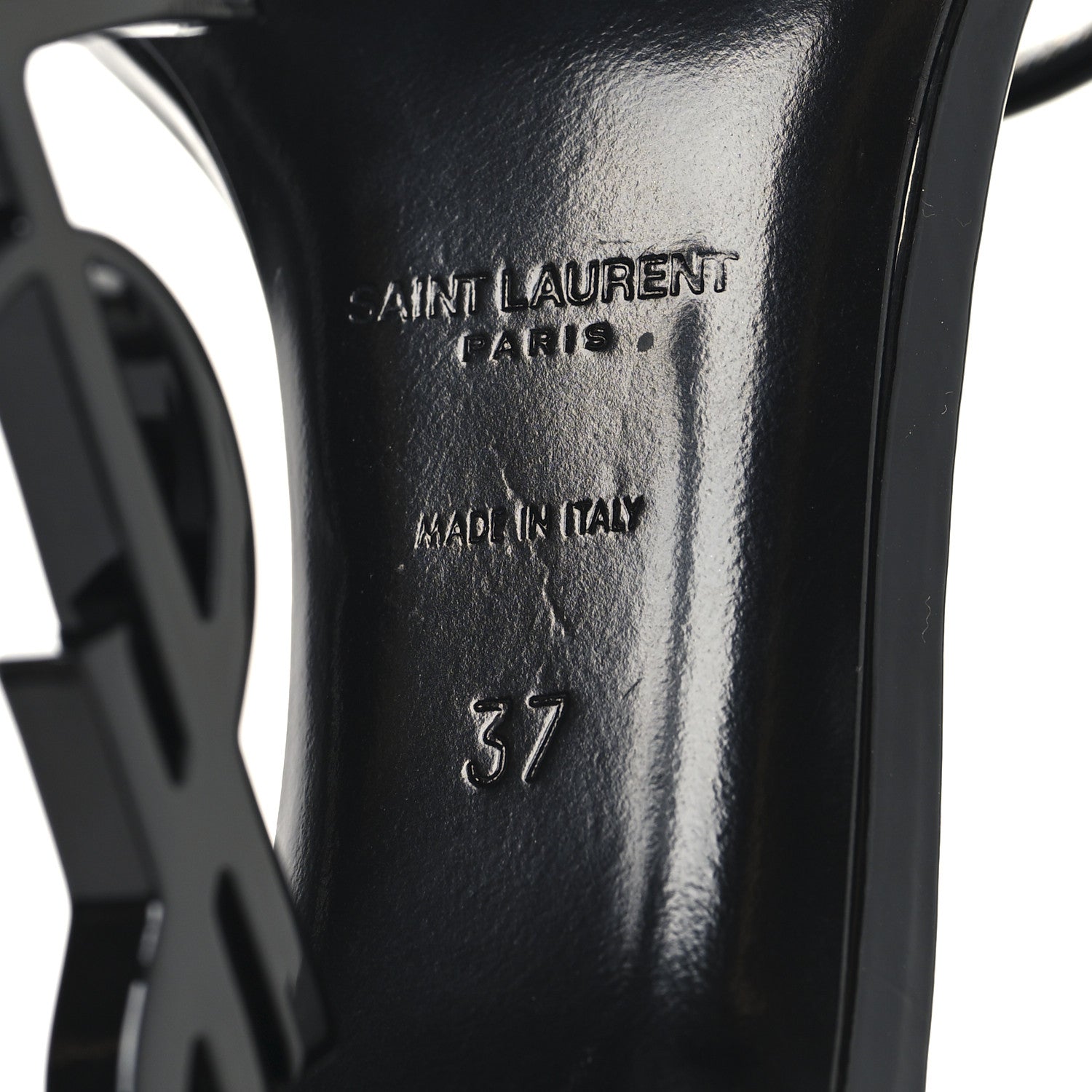 Patent Calfskin Opyum 110 Sandals 36 Black
