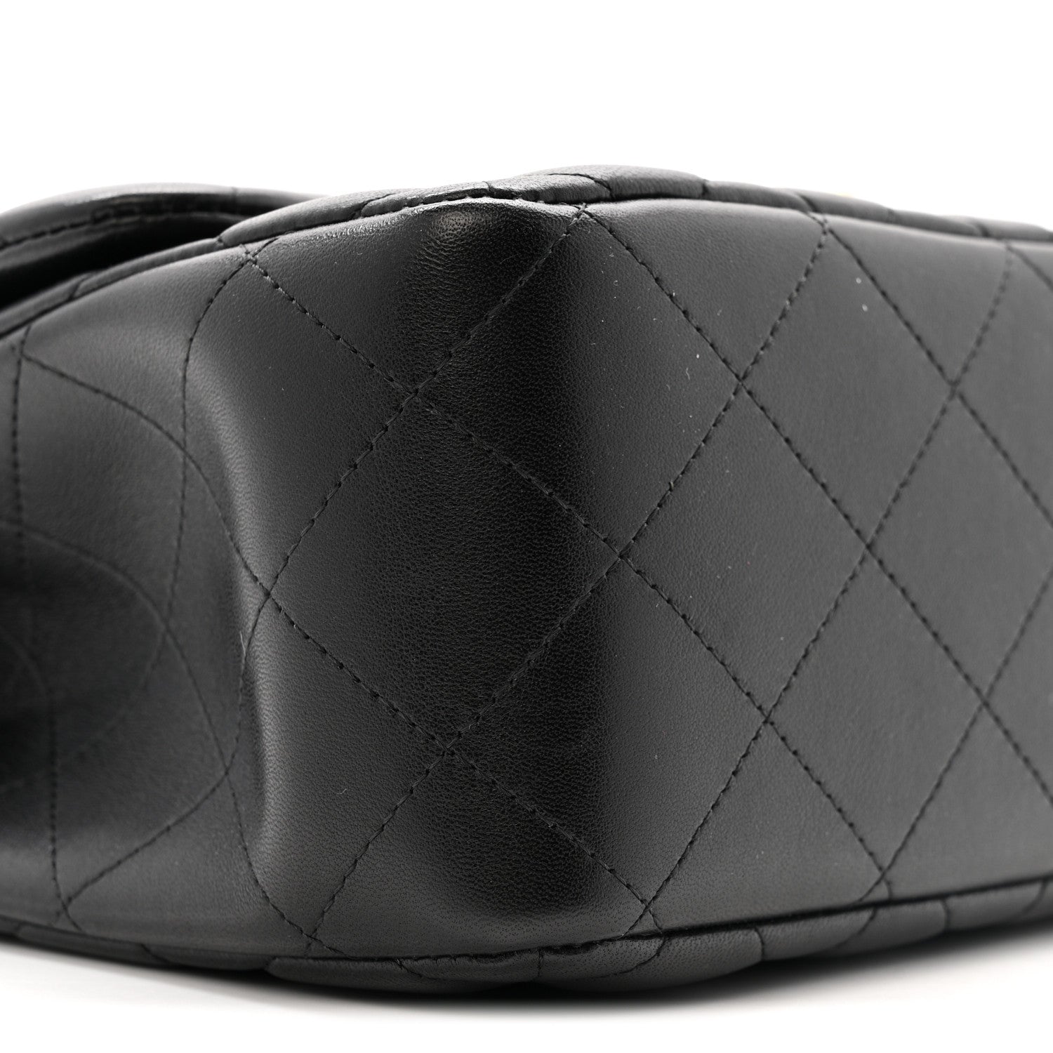 Lambskin Quilted Jumbo Double Flap Black