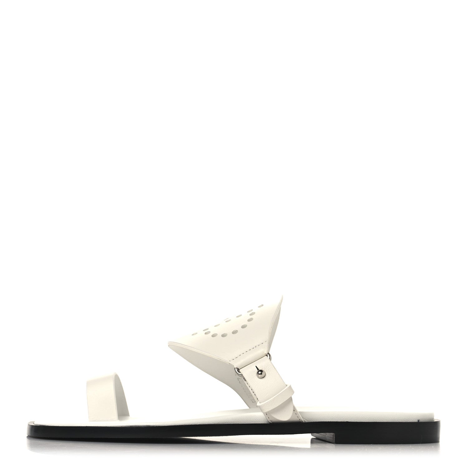 Calfskin Perforated Hera Sandals 36 White