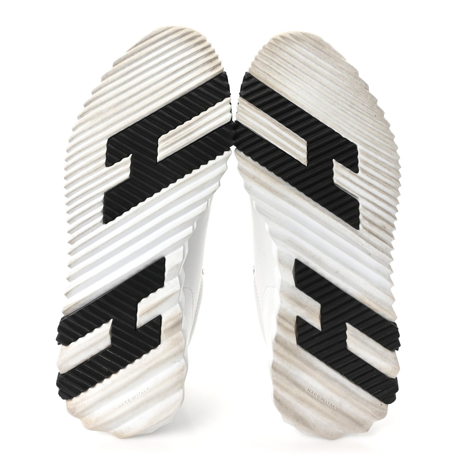 Calfskin Suede Goatskin Bouncing Sneakers 37.5 White Black