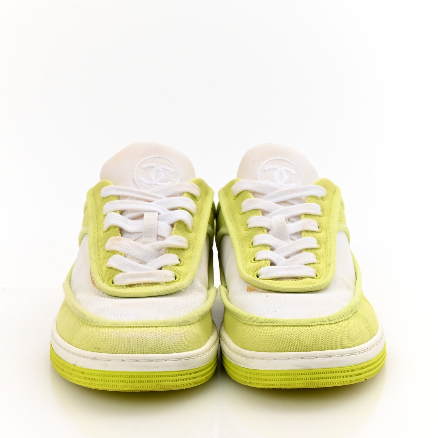 Fabric Womens Logo Sneakers 37 Yellow White