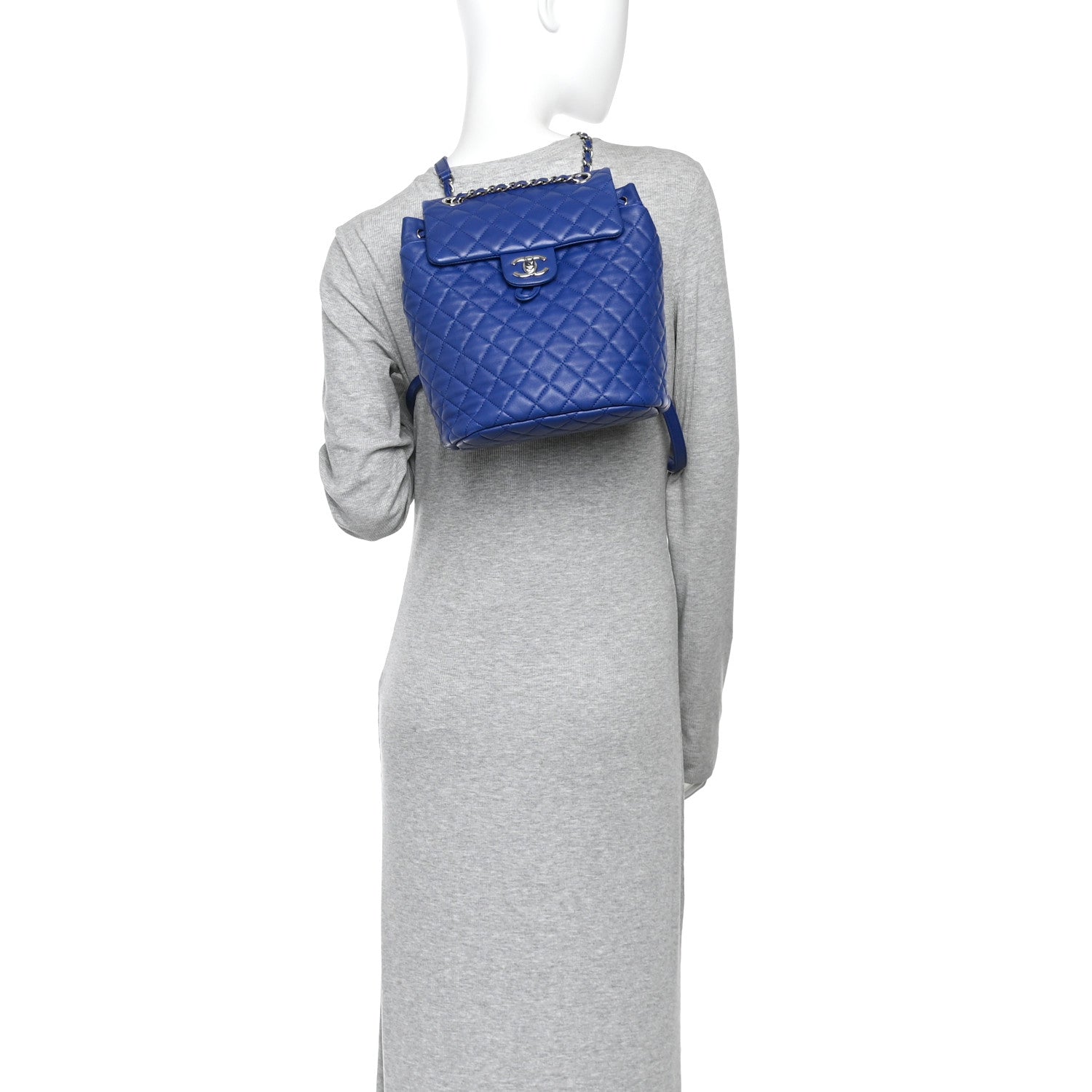 Lambskin Quilted Small Urban Spirit Backpack Blue