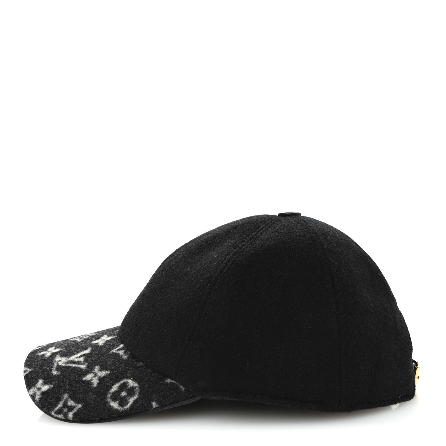 Wool Silk Monogram Endless Cap L Black