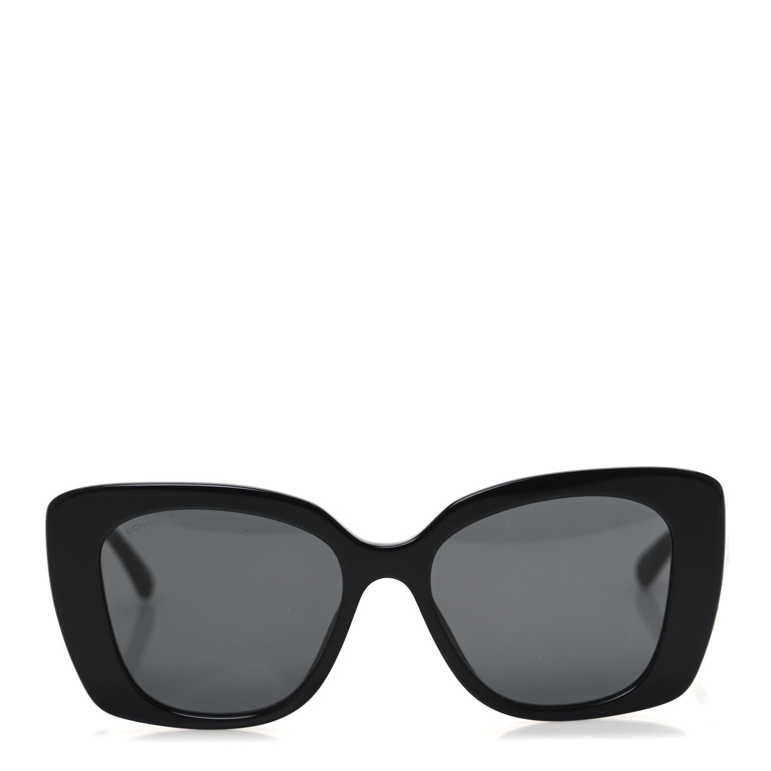Acetate Strass Square Sunglasses 5422-B Black White