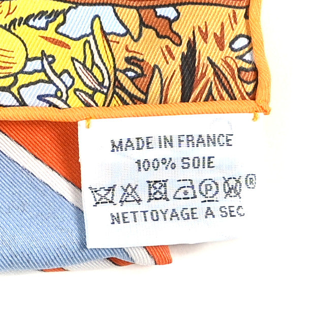 Silk Rendez-Vous Galant Scarf 70 Ciel Orange White