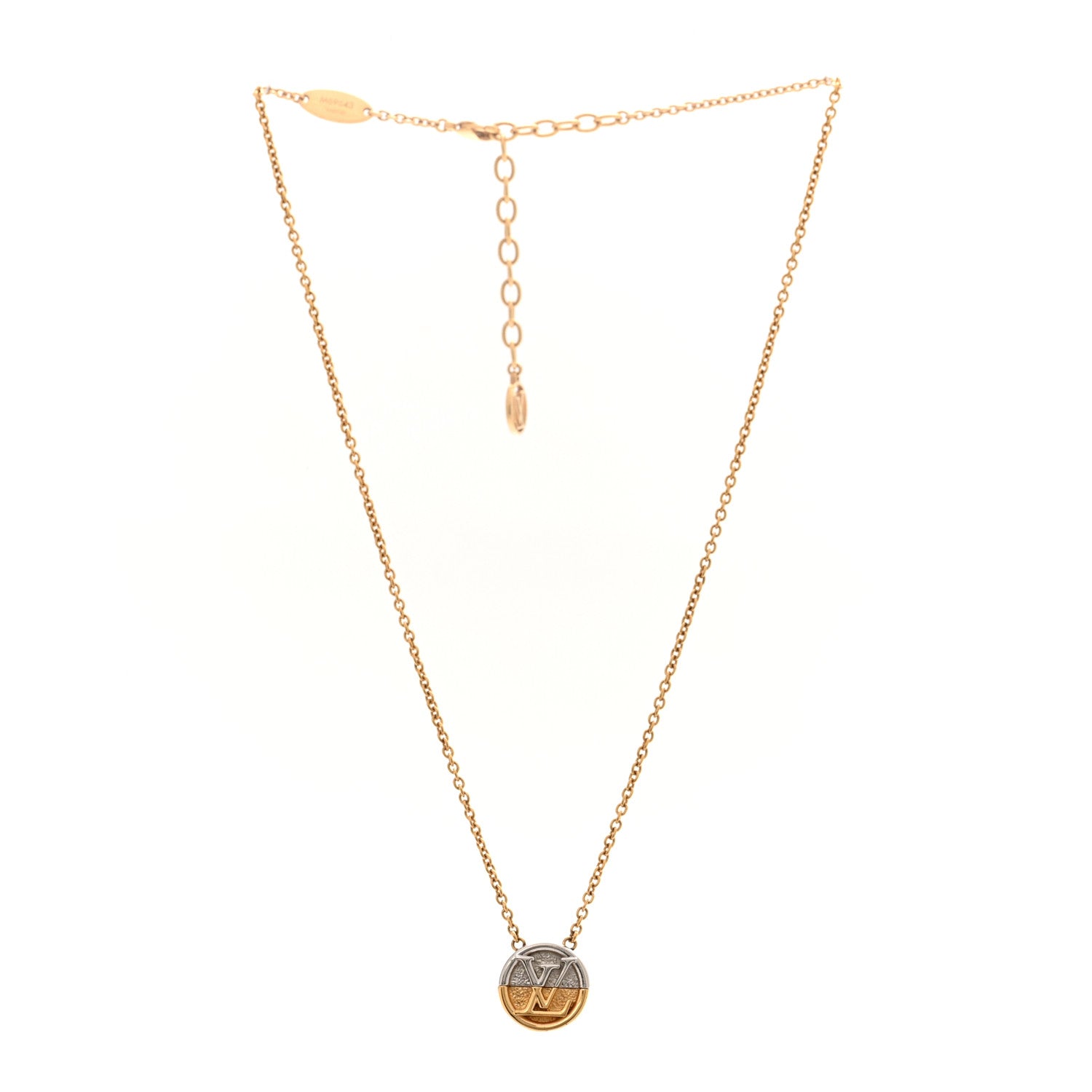 Metal L to V Necklace Gold Silver