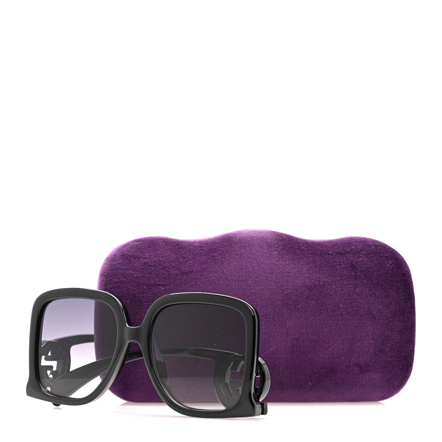 Acetate Rectangle Frame Sunglasses GG1326S Black