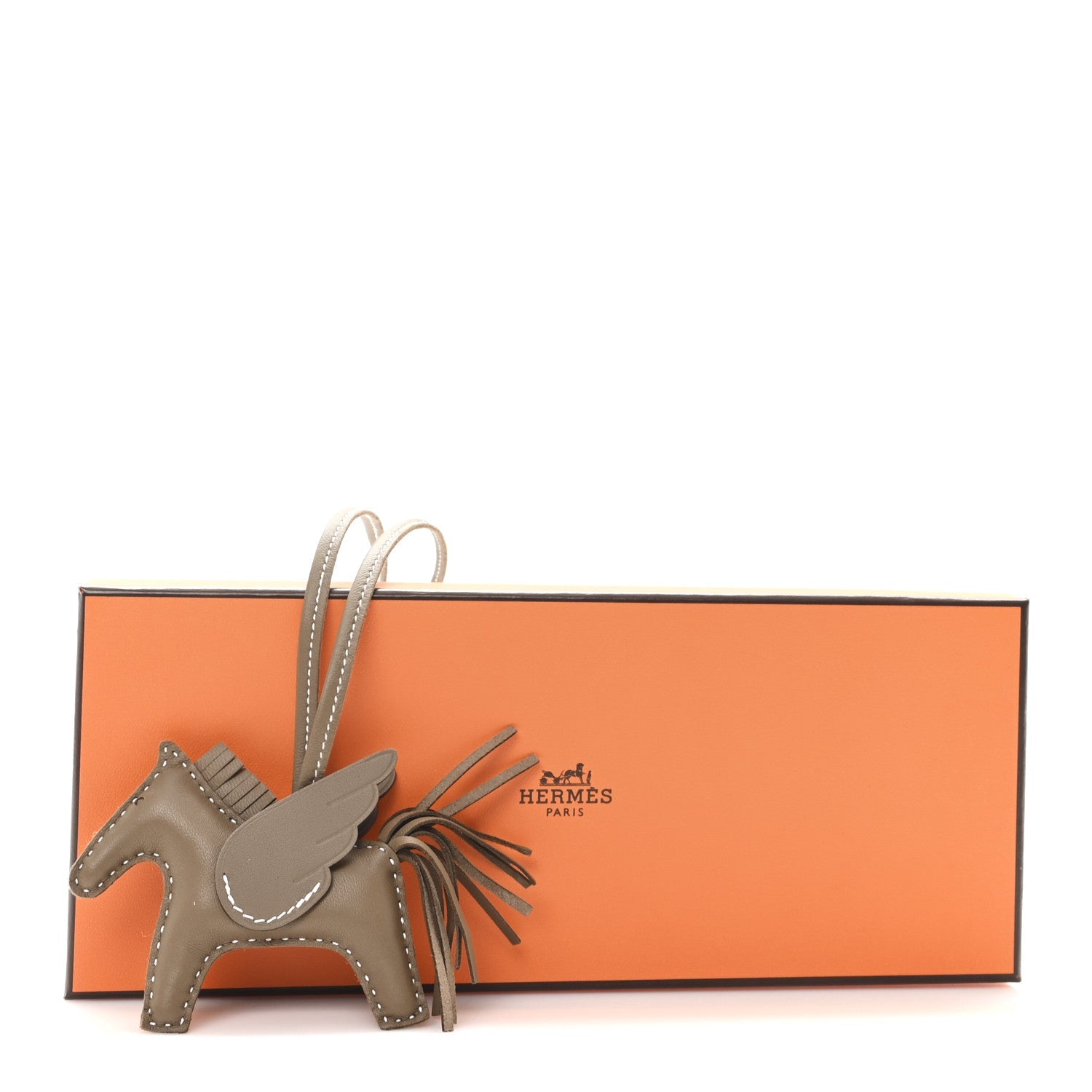 Milo Lambskin Grigri Rodeo Pegase Horse Bag Charm PM Etoupe