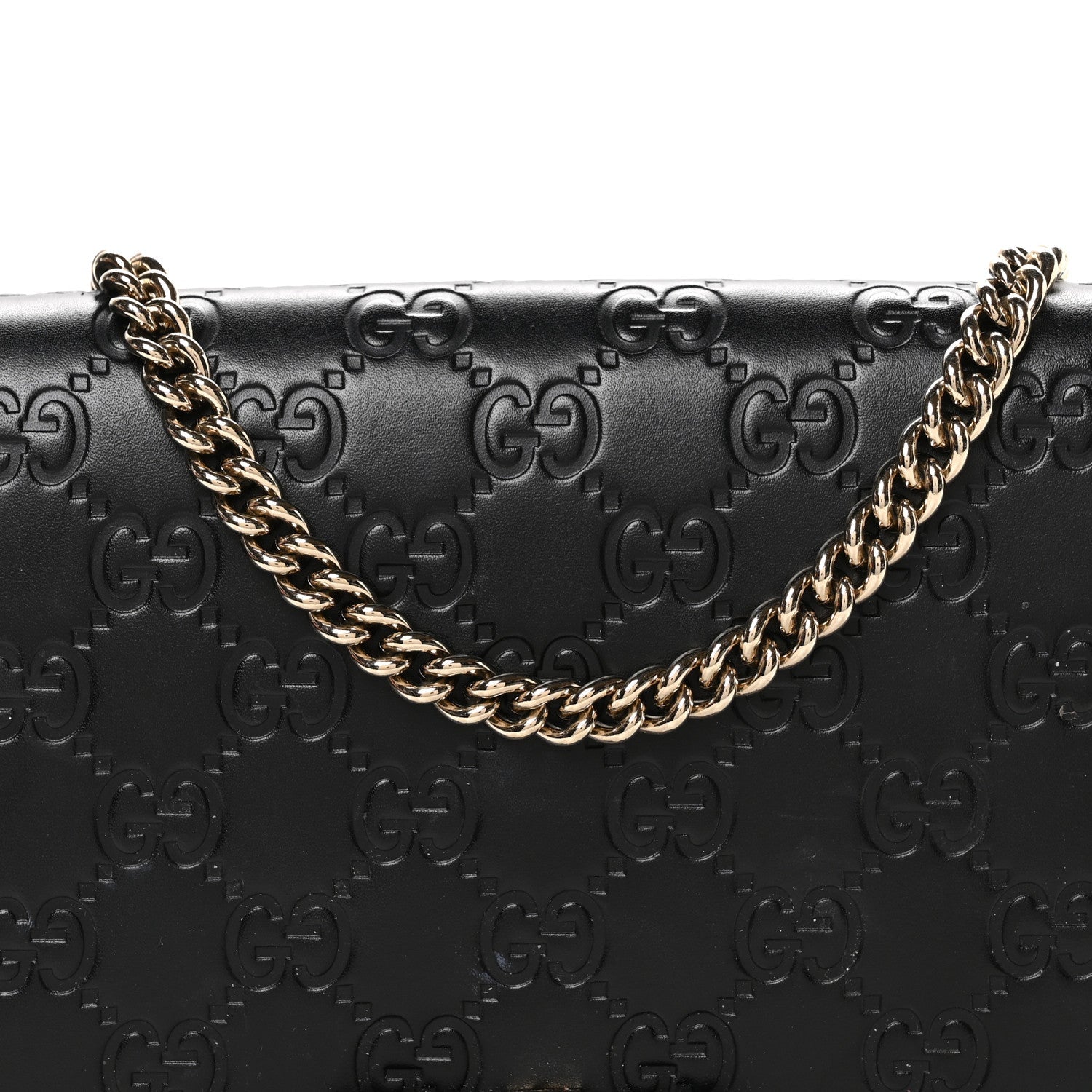 Guccissima Signature Bowy Chain Wallet Black