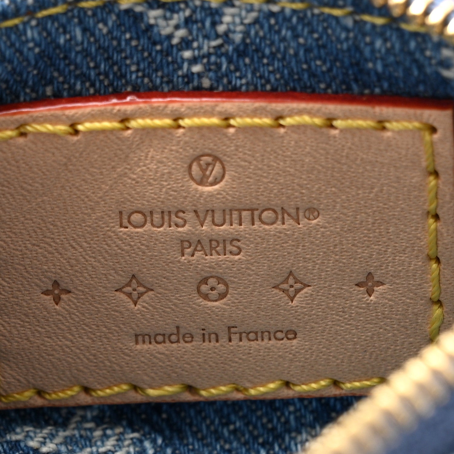 Monogram Denim Key Pouch Denim Blue