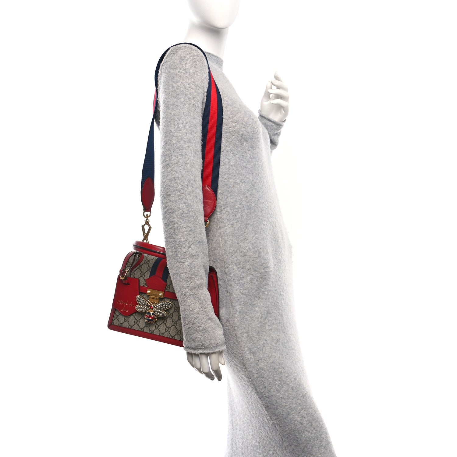 GG Supreme Monogram Small Queen Margaret Top Handle Bag Red