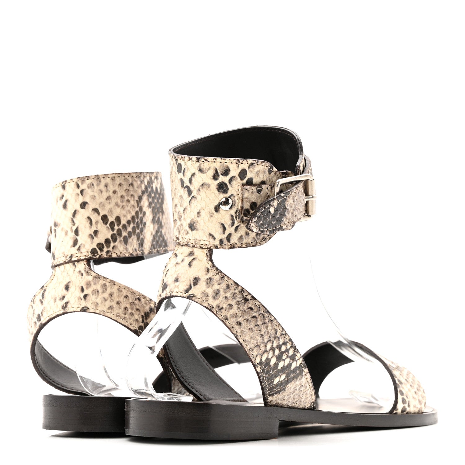 Snakeskin Ankle Strap Sandals 36.5 Roccia
