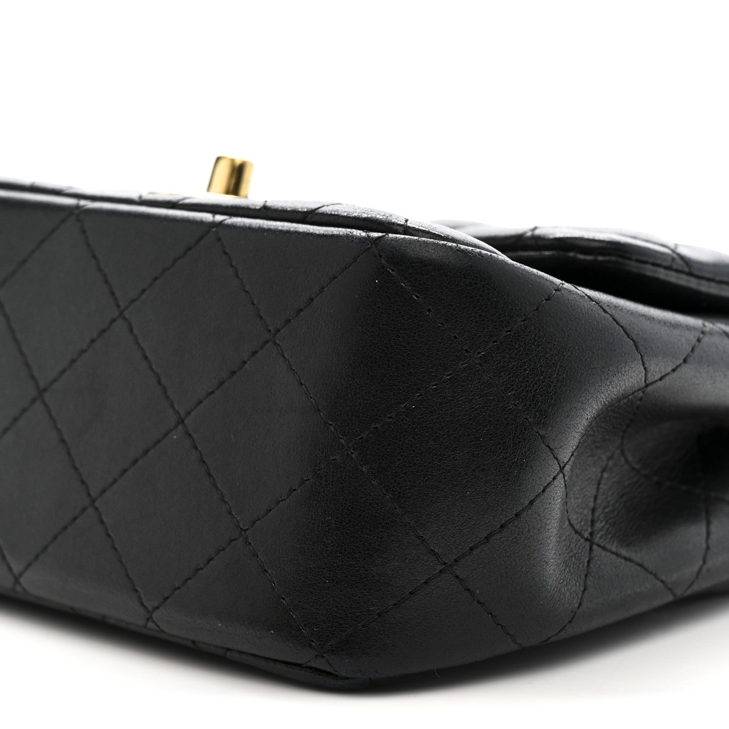 Lambskin Quilted Mini Square Flap Black