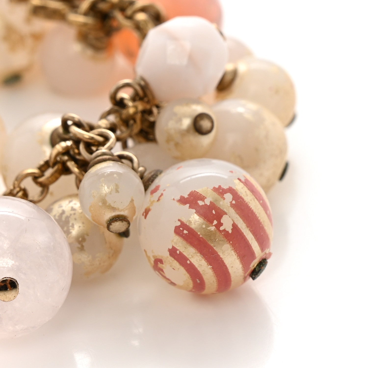 Beaded CC Multi Strand Bracelet Gold Multicolor